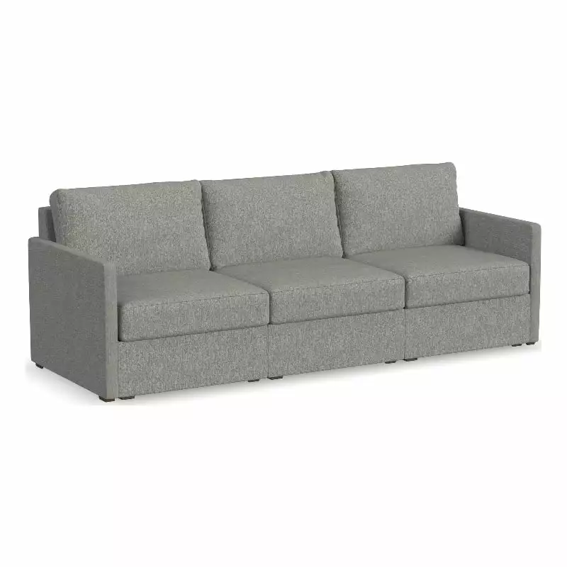 Bowery Hill Modern Gray 3 Seat Sofa Performance Fabric