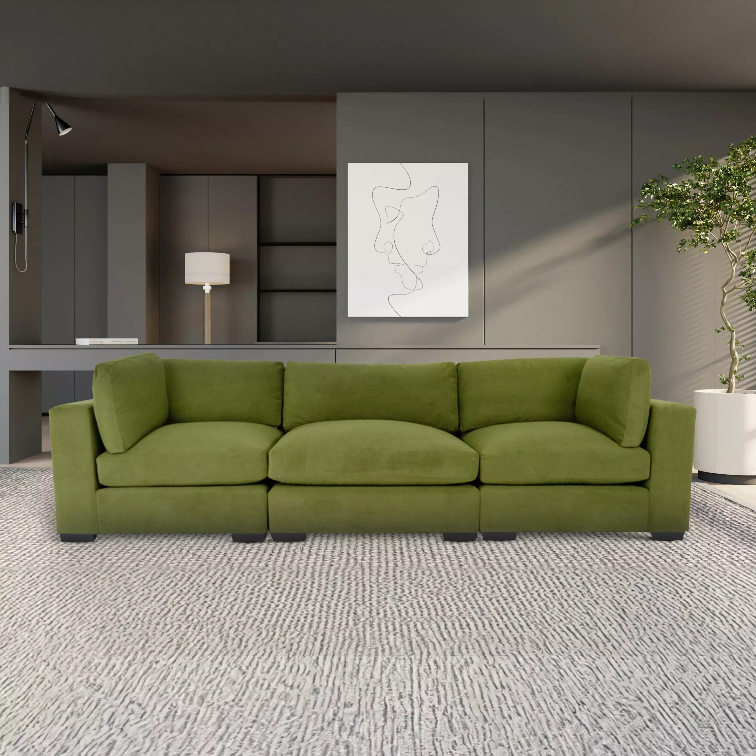 Coast to Coast Sofas Broadway Green 3 Seater Sofa - Solid Wood Frame Living Room or Bedroom