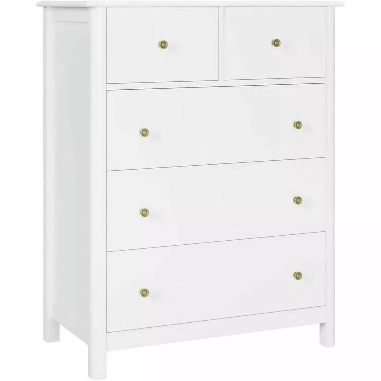 Homfa Kids Dresser 5 Drawers Easy Pull Handle Bedroom Living Room White