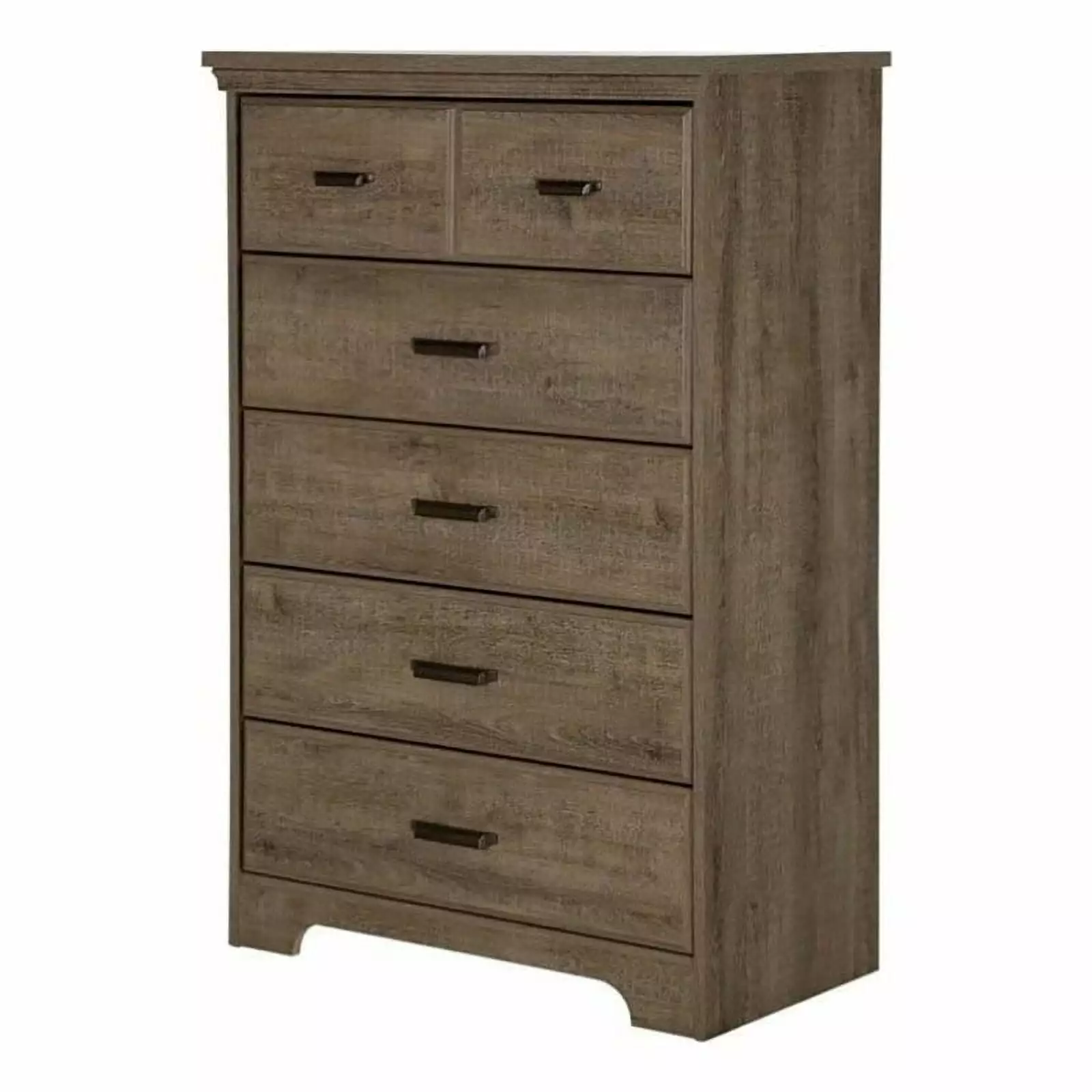 Pemberly Row Contemporary 5-Drawer Wood Chest Weathered Oak Bedroom