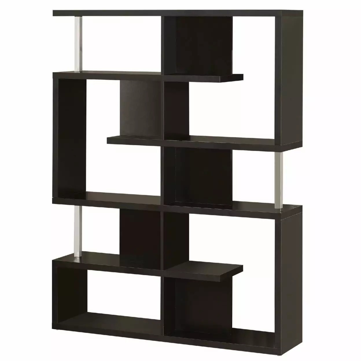 Hoover 5-tier Bookcase Black and Chrome Coaster Company