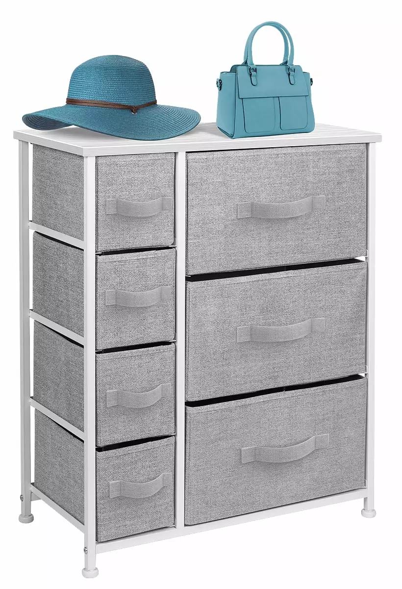 7 Drawers Chest Dresser White Bedroom Storage Sorbus