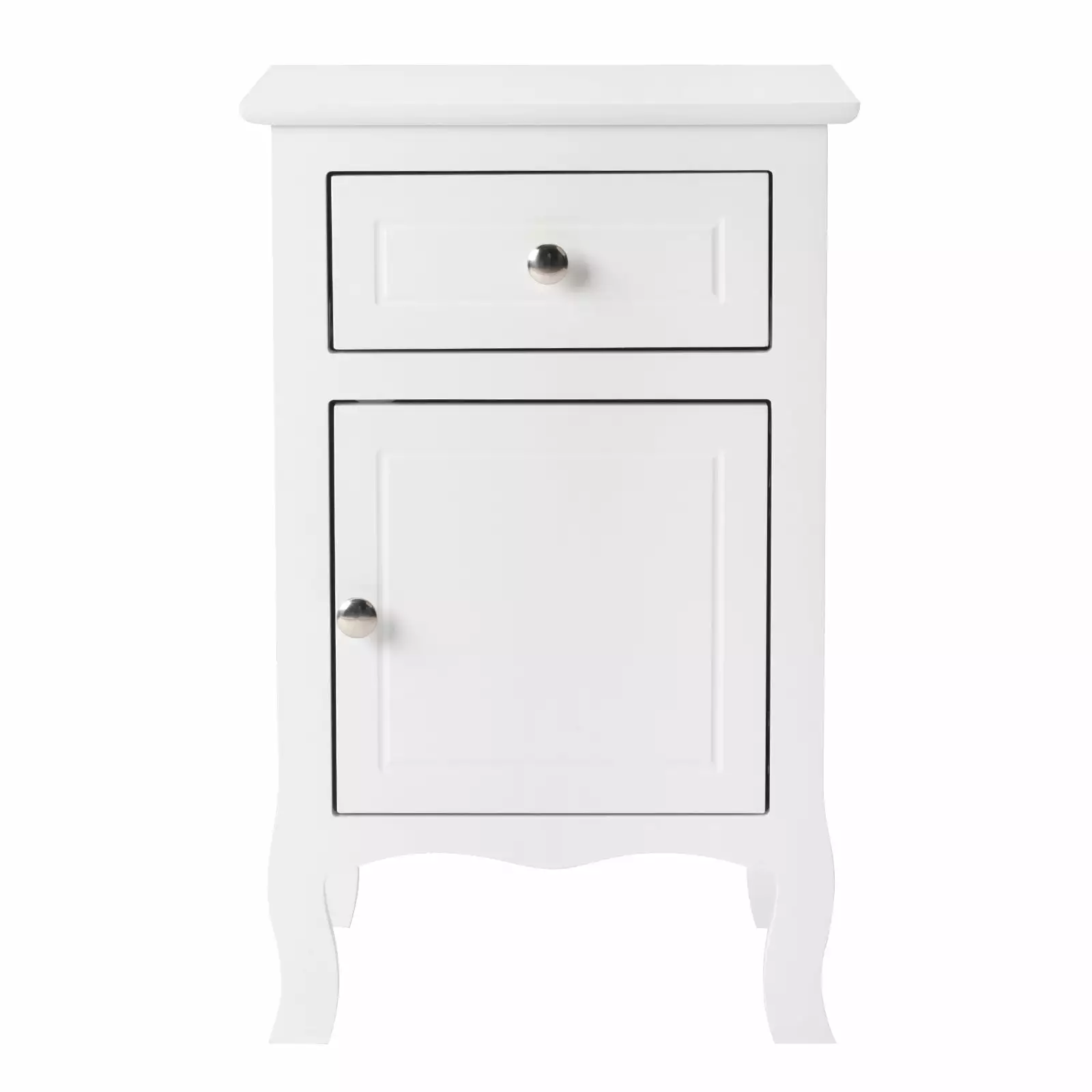 UBesGoo Nightstand Bedside Table Wooden Accent End Table Drawer White FCH