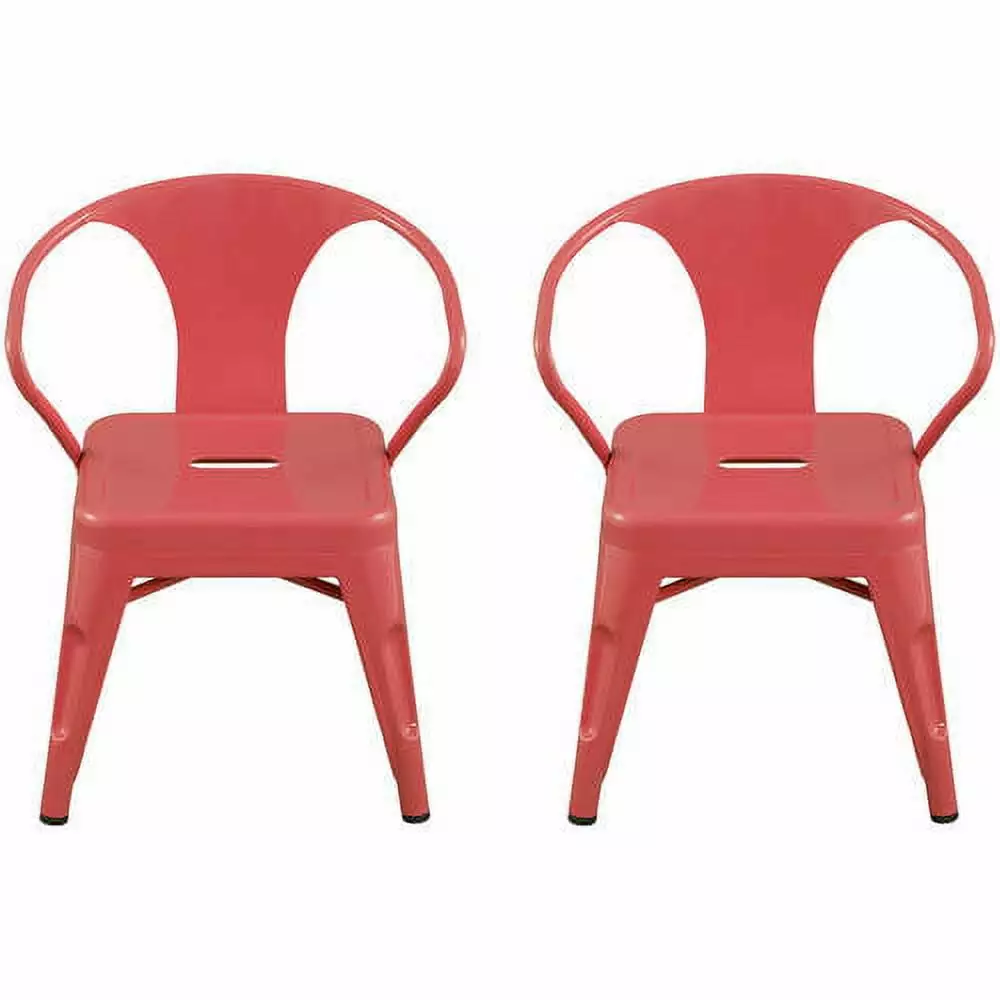 Kids Pink Metal Activity Chairs Set 2 Playrooms Classrooms and Daycares ACEssentials
