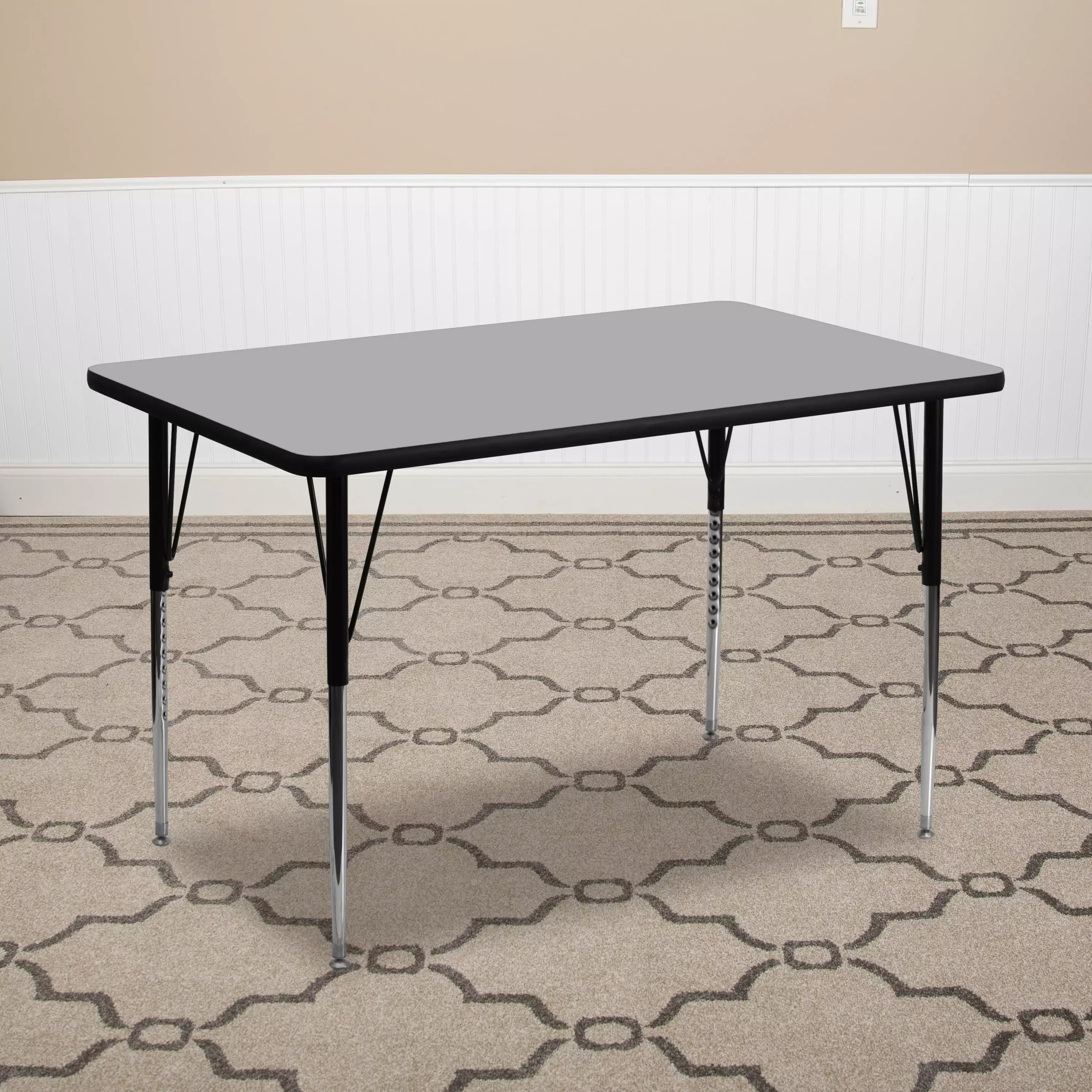 Emma + Oliver 24x48 Grey Adjustable Height Activity Table Kids EMMA   OLIVER