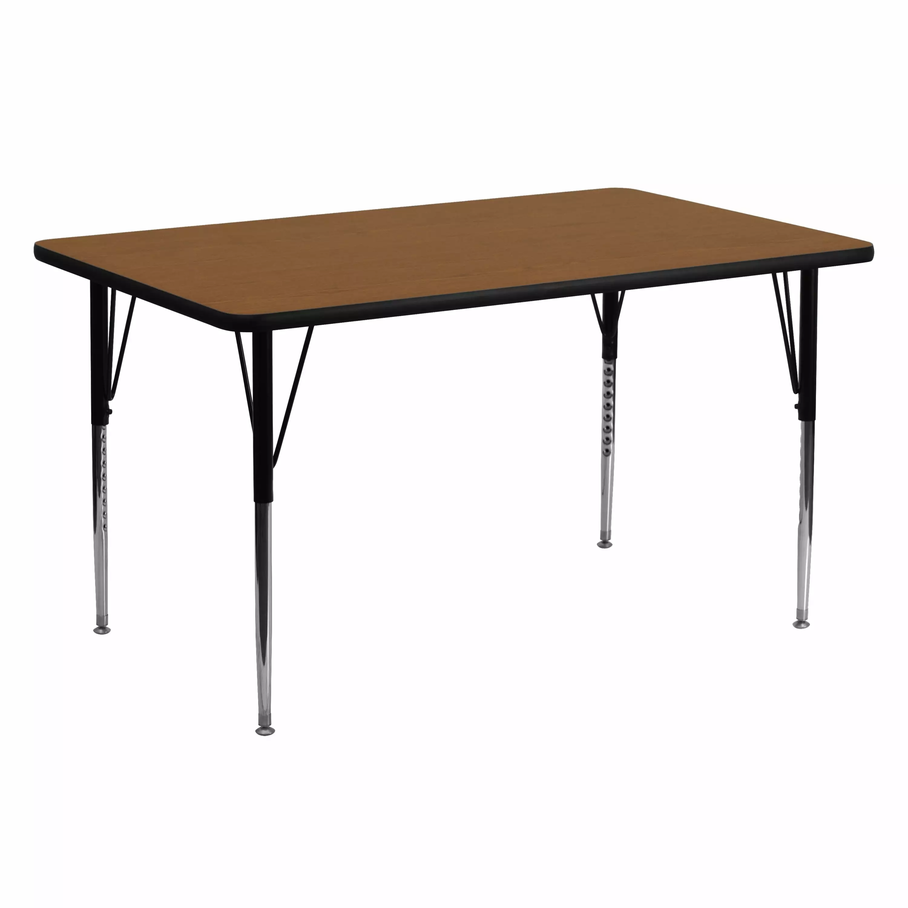 Emma + Oliver 24x60 Oak HP Laminate Adjustable Activity Table Kids EMMA   OLIVER