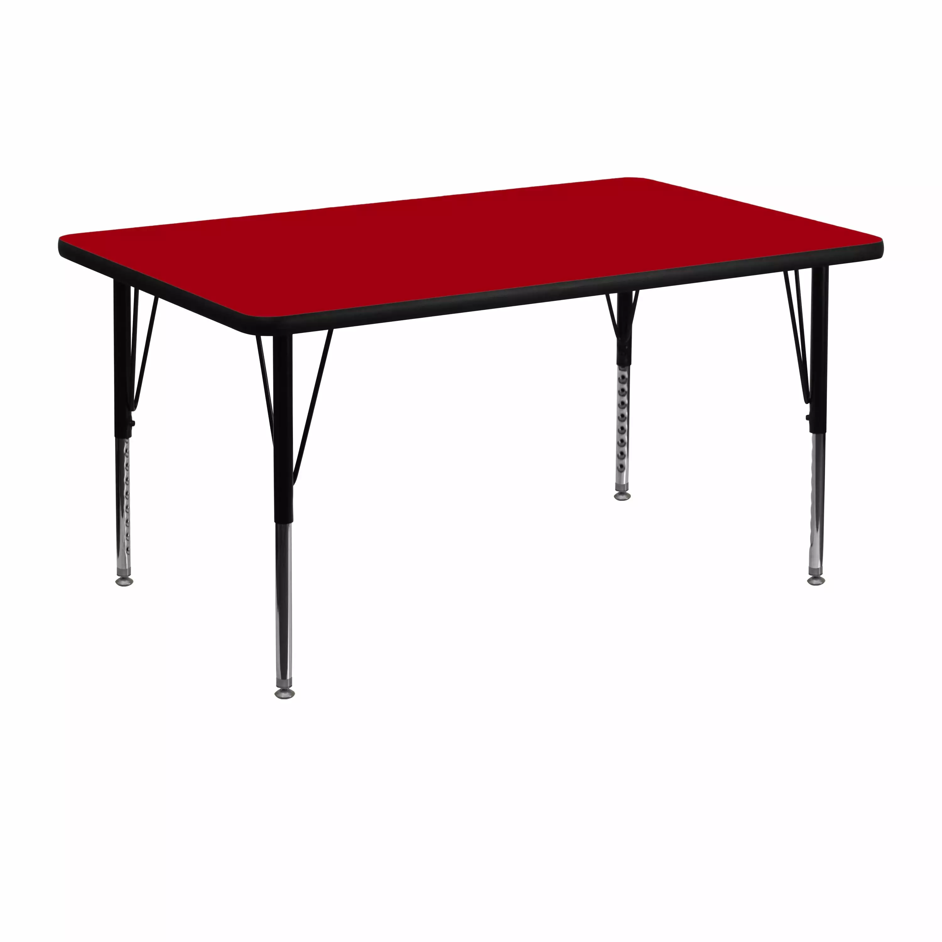 Flash Furniture Wren 30x48 Red Adjustable Height Activity Table Kids Classroom