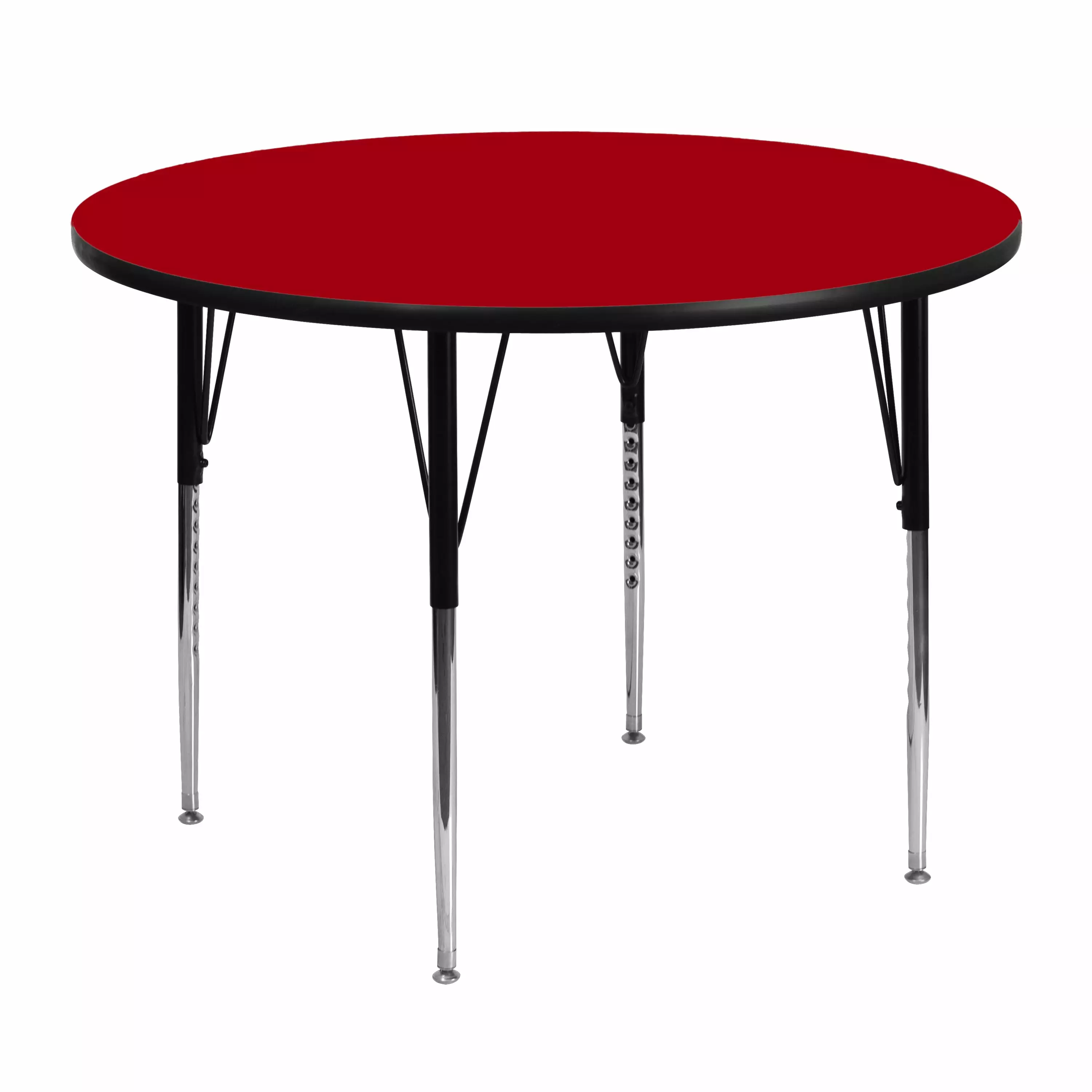 Flash Furniture Wren 48 Round Red Thermal Laminate Activity Table Adjustable Height Legs