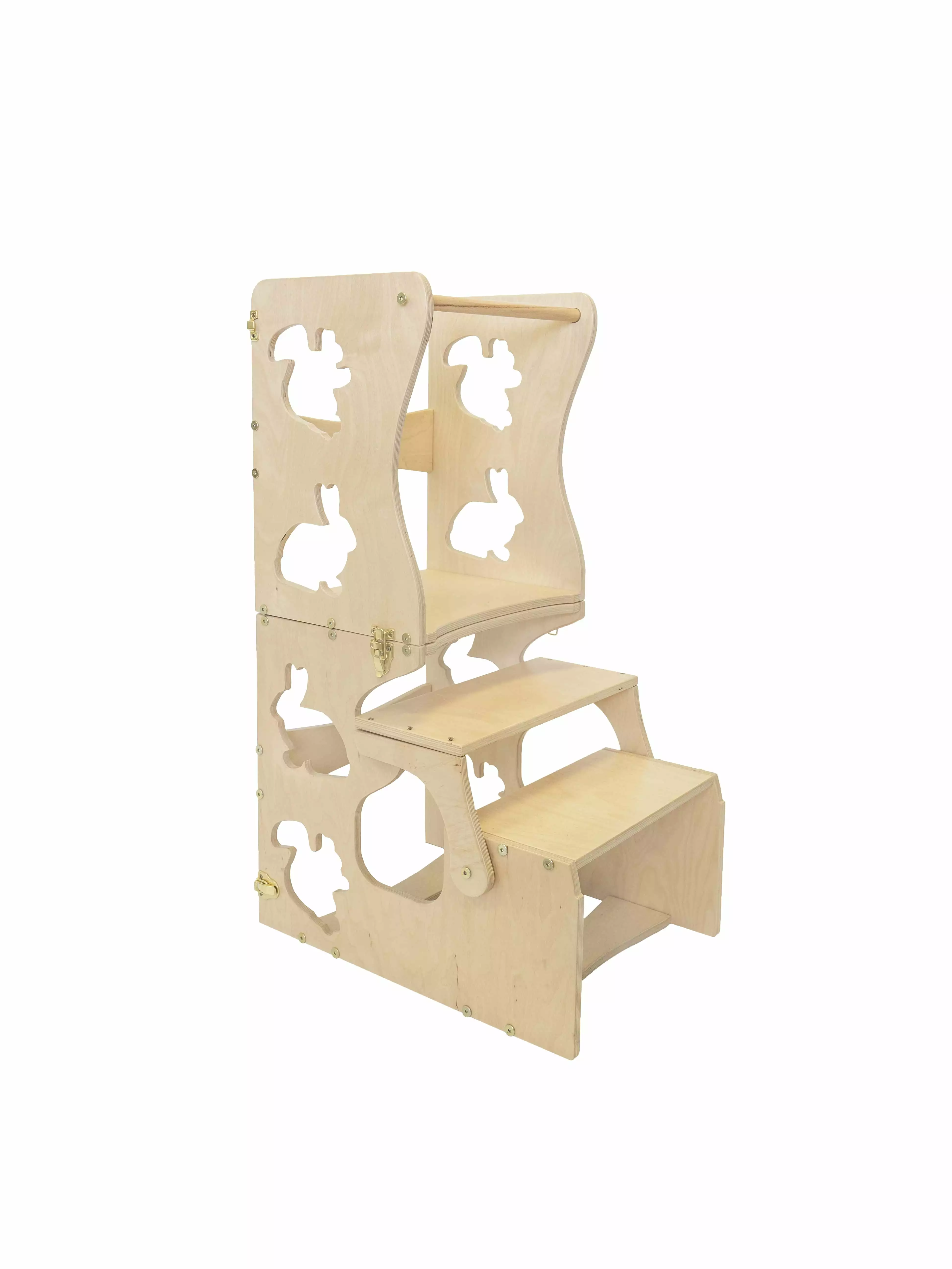 Woodandhearts Montessori Step Stool Kids Toddler Kitchen Tower Activity Table