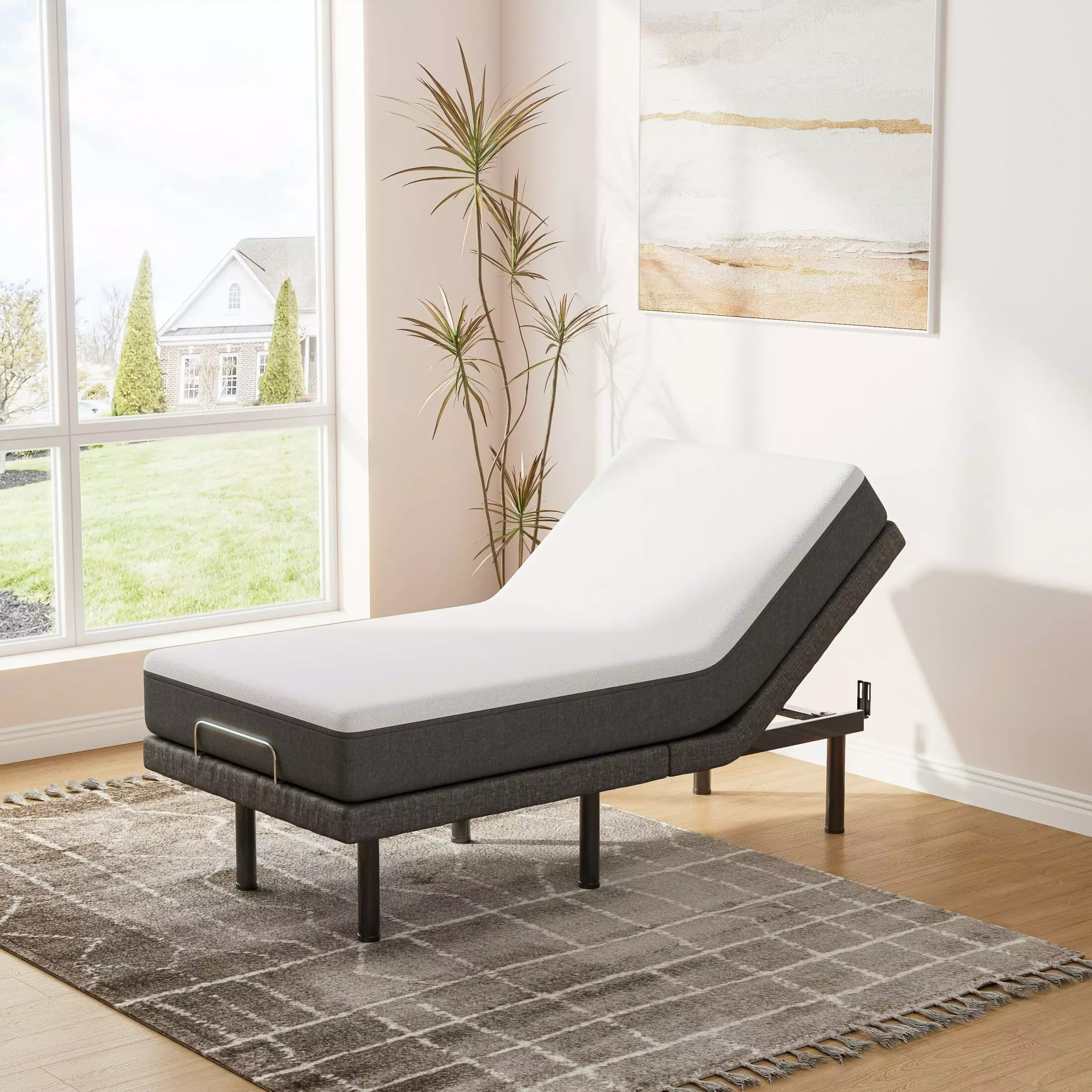 Cottinch Adjustable Twin Bed Base Frame Massage Remote Control Stress Relief