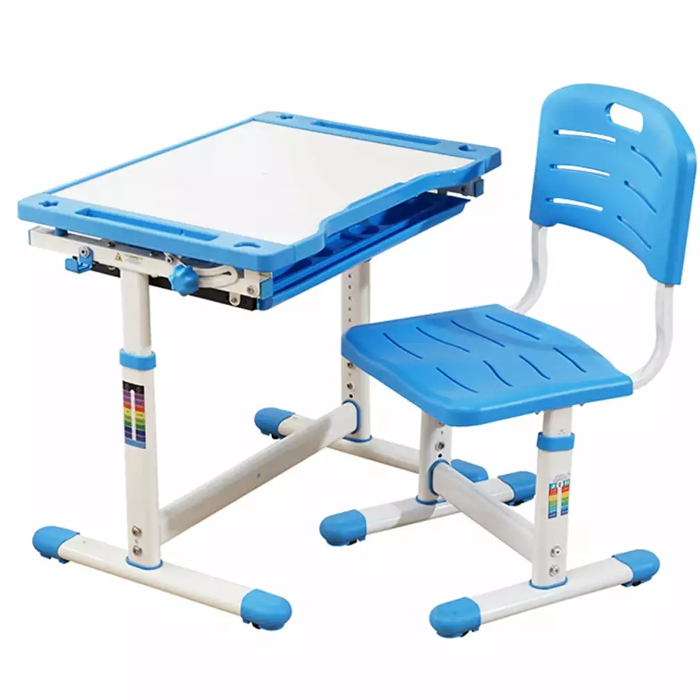FDW Kids Adjustable Height Desk Storage Blue Study Table
