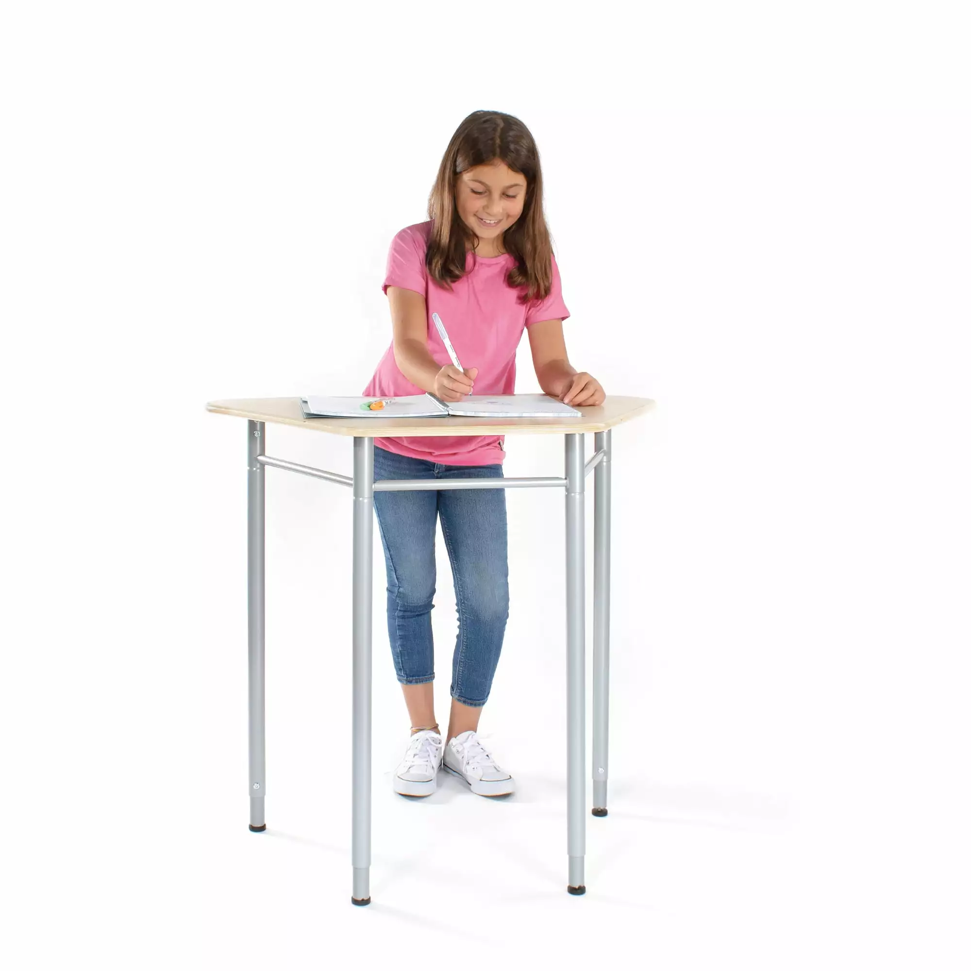 Guidecraft Standing Modular Desk Adjustable Height Wood Desk Home Office Classrooms