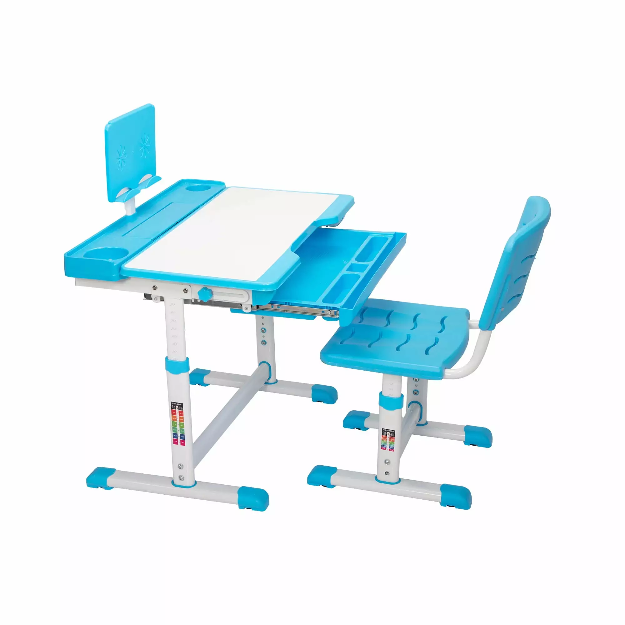 Hommoo Adjustable Kids Desk and Chair Set Study Writing Table Drawer Kids Blue