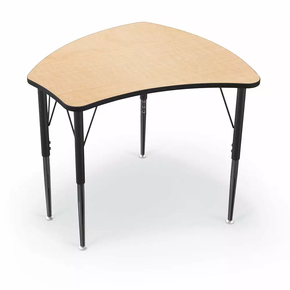 MooreCo 21-30 Height Adjustable Wood Small Economy Shapes Desk Brown - Compact Office Desk