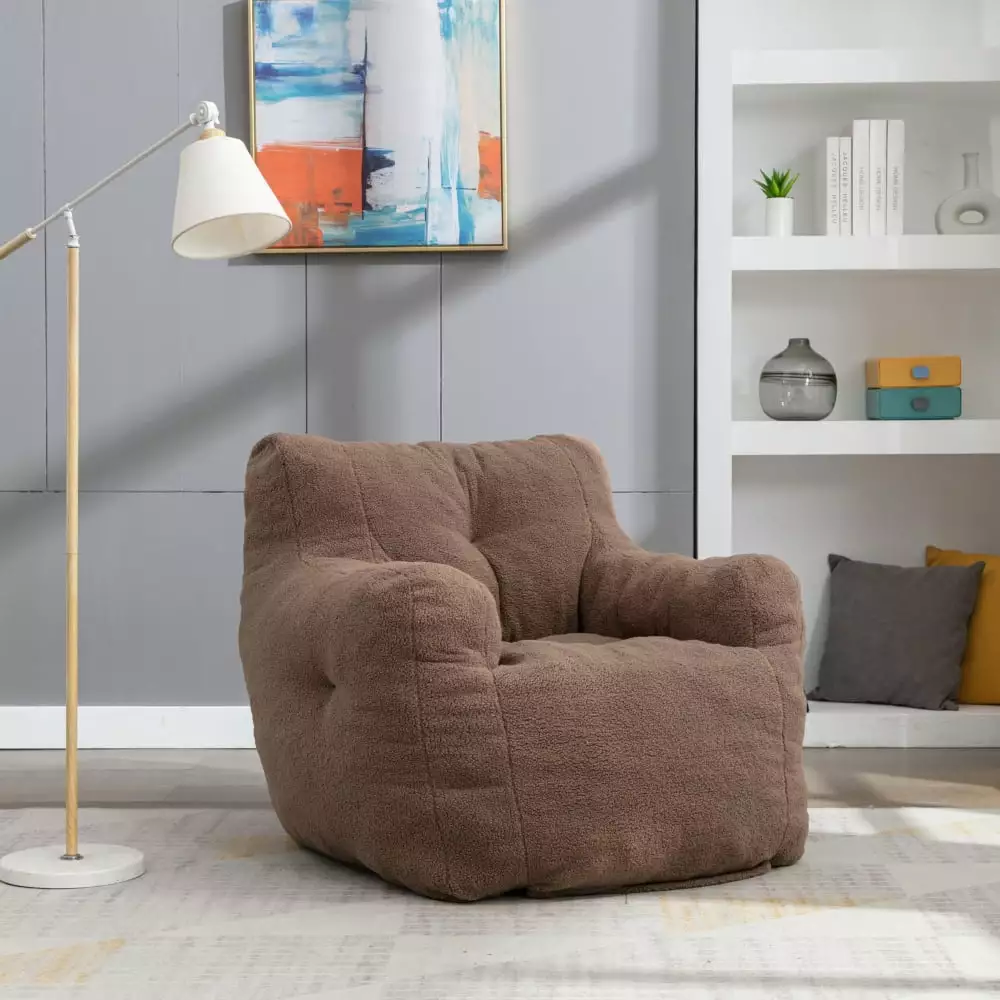 CCBUY Bean Bag Chair Giant High-Density Foam Filling Sofa Teens Adults to Gaming Reading and Watching TV Coffee Brown