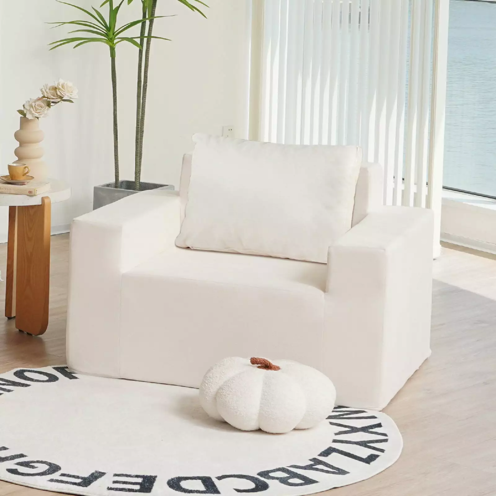 Sofa Box Foam Sofa Couch Pillow Bean Bag Chairs Adults Stuffed High-Density Foam Large Bean Bag Sofa Living Room Bedroom G...
