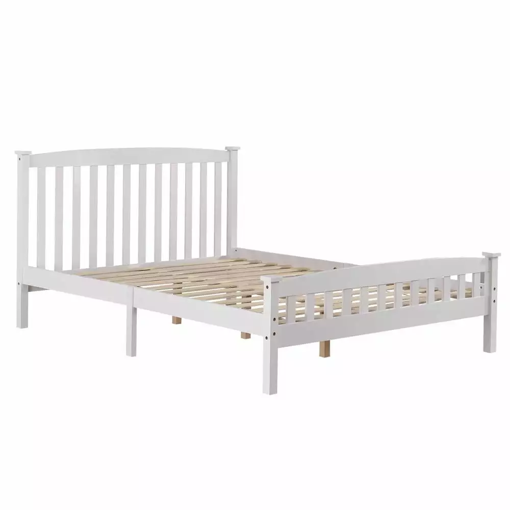 Ktaxon Vertical Wood Bed Frame Bedroom Headboard and Footboard - White Full Size