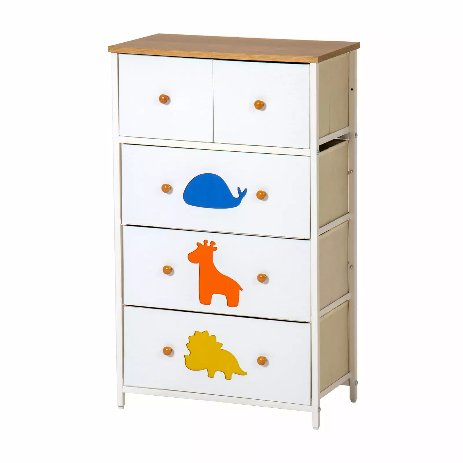 FRAPOW Dresser Bedroom - 5 Drawer Chest Drawers - White Bedside Dresser Kids and Adults