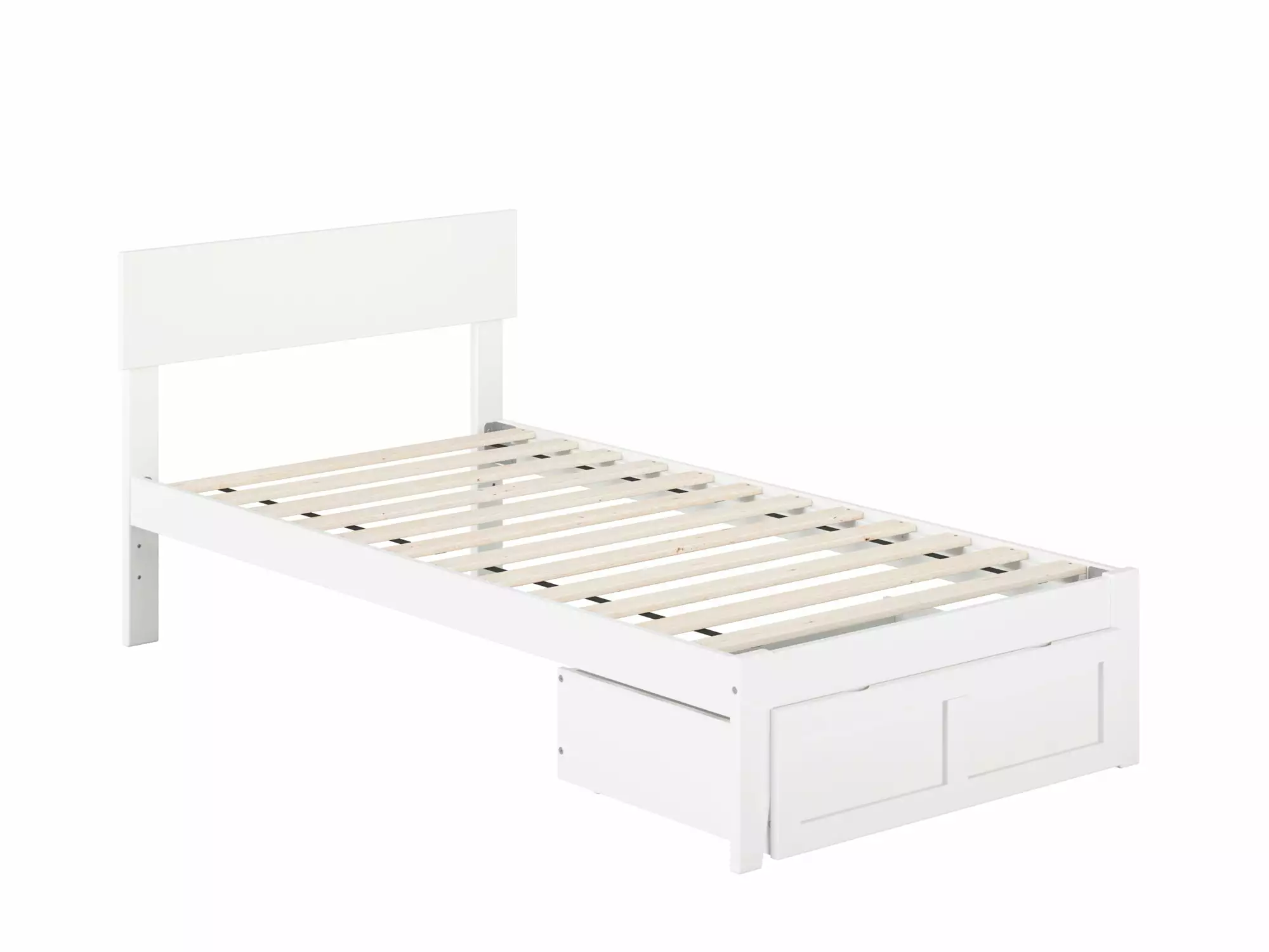 Boston Twin Bed Foot Drawer - White AFI