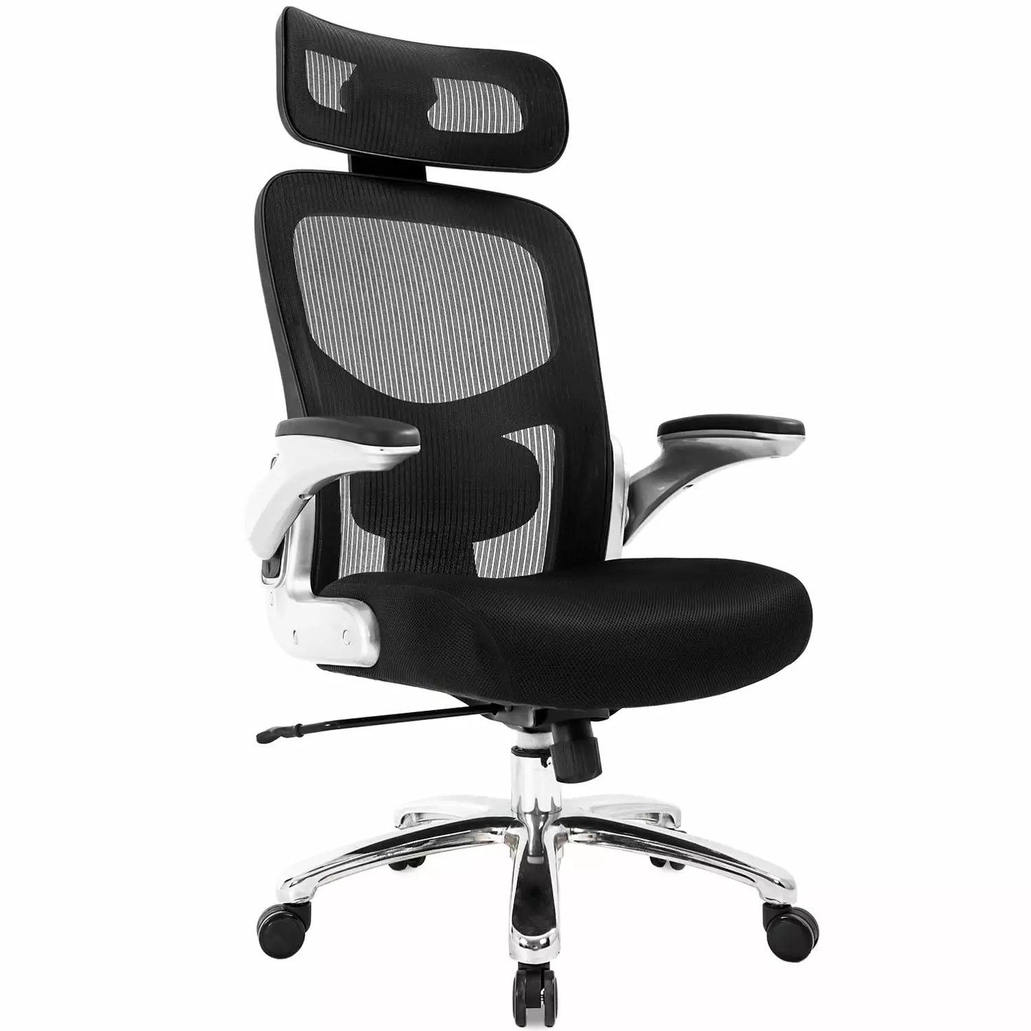 BestOffice Big and Tall Office Chair Lumbar Support Swivel Rolling Chair Men Women Black