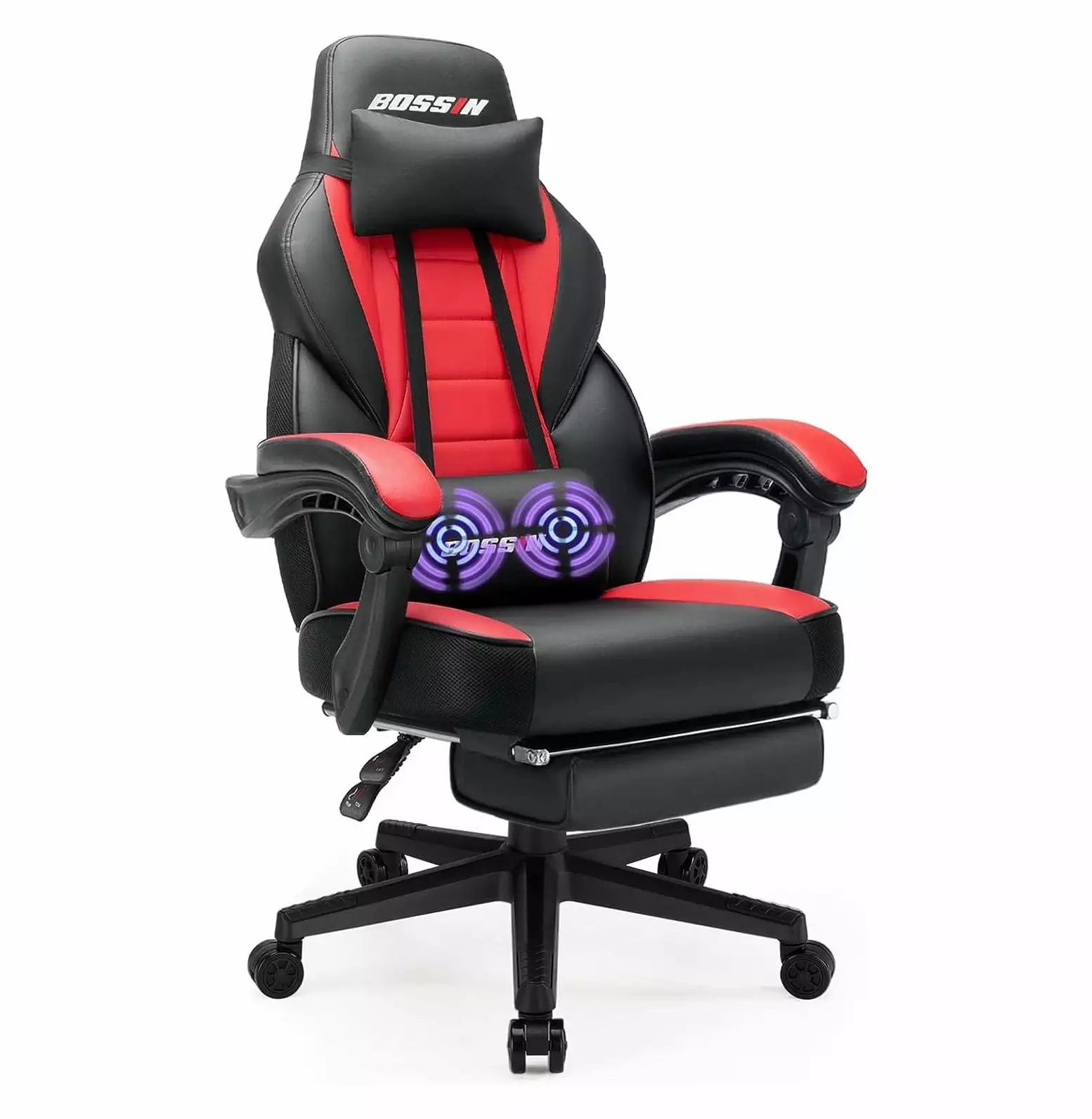 BULYAXIA Video Game Chairs Footrest Gamer Chair Adults Big and Tall 400lb Capacity Racing Style Computer Chair Headrest Lu...