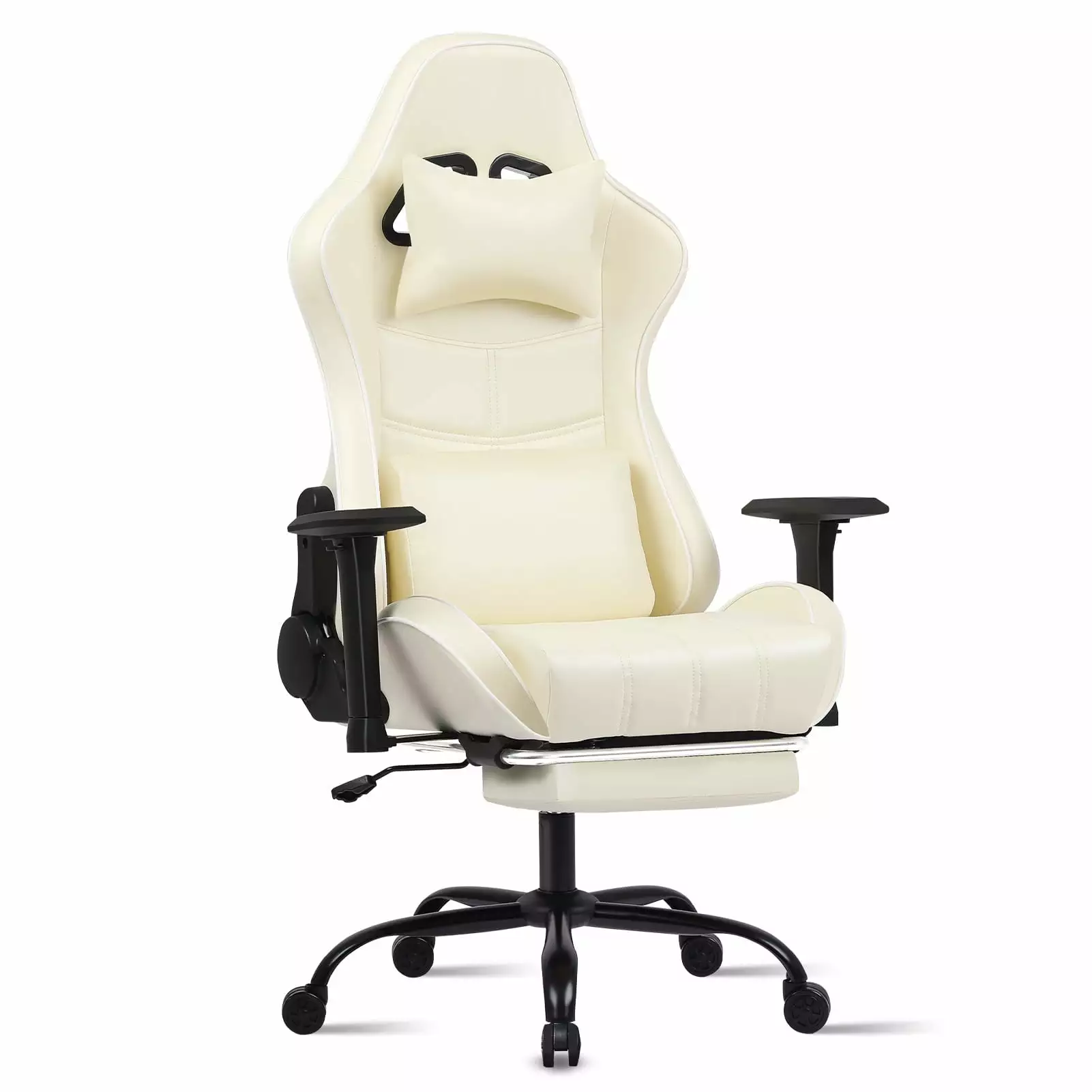 Ergonomic Gaming Chairs Adults 400lb Big and Tall Comfortable Computer Chair Footrest Video Game Chairs White Pevor