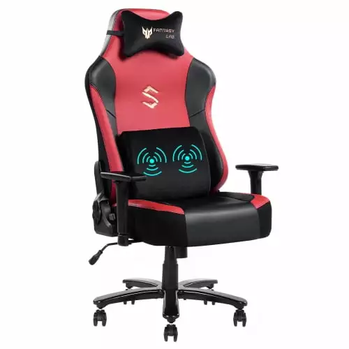 Big and Tall Gaming Chair 400lbs Massage Lumbar Pillow Headrest 3D Armrest PU Leather Metal Base Super Dope