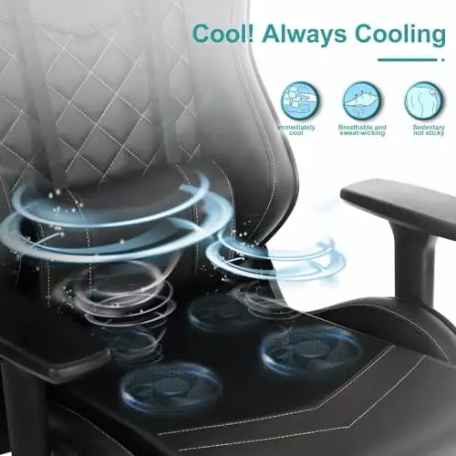 Blue Whale Gaming Chair Adults Seat Ventilation System, Thickened Cushion, Adjustable Armrest, and Massage - Big and Tall ...