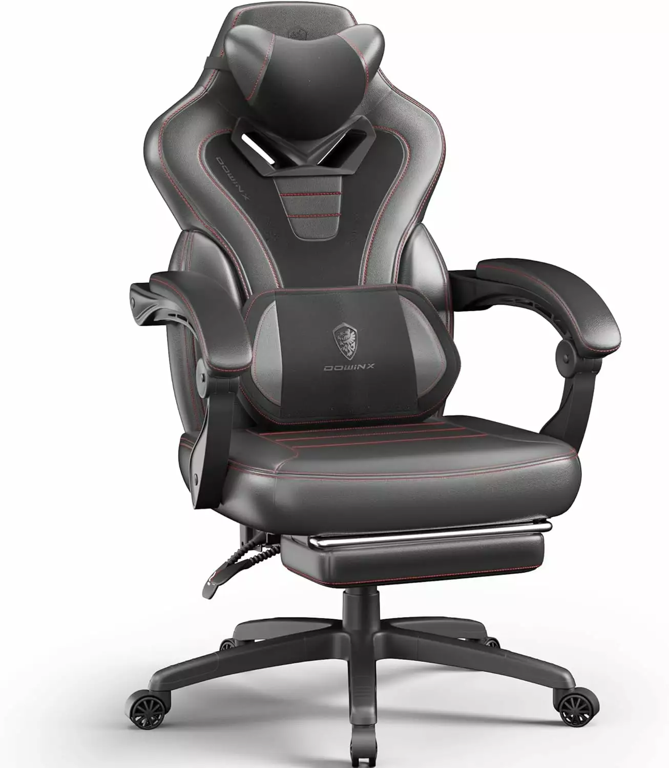 BIZFURN Gaming Chair Footrest Big and Tall Gaming Chair Heavy People Massage Black