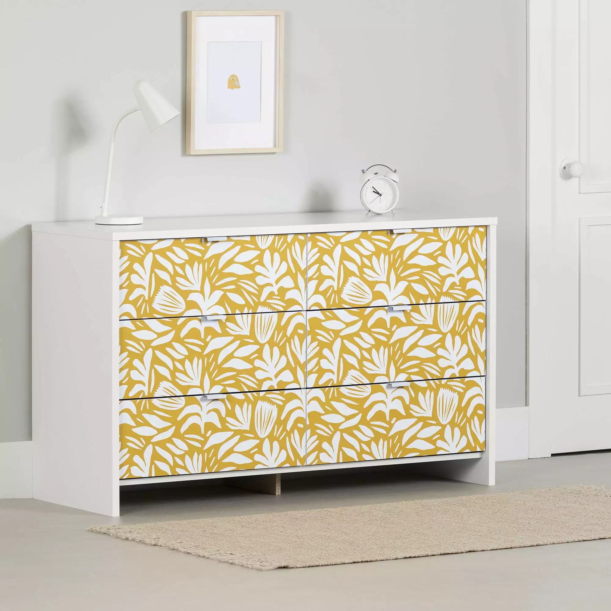 South Shore Bloom Bohemian Harmony Dresser Yellow Modern Dresser Bedroom