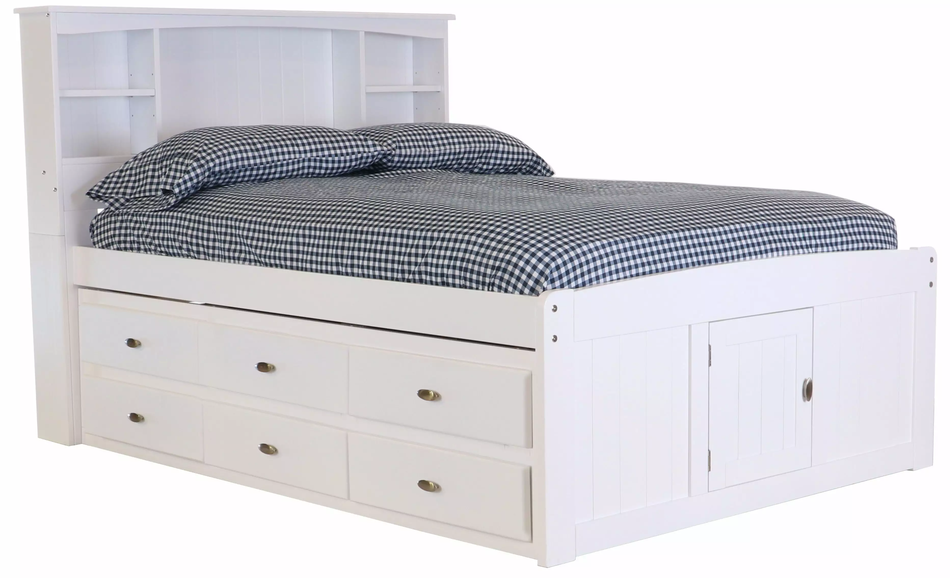 Uncovery World Furniture Full Bookcase Bed 12 Drawers White Discovery World Furniture