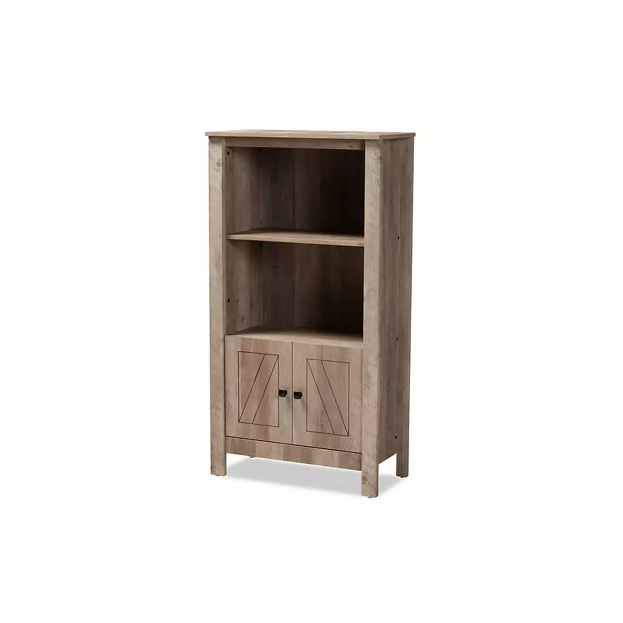 Derek Modern 3-Tier Bookcase, Contemporary Transitional Natural Oak Finished Wood Baxton Studio