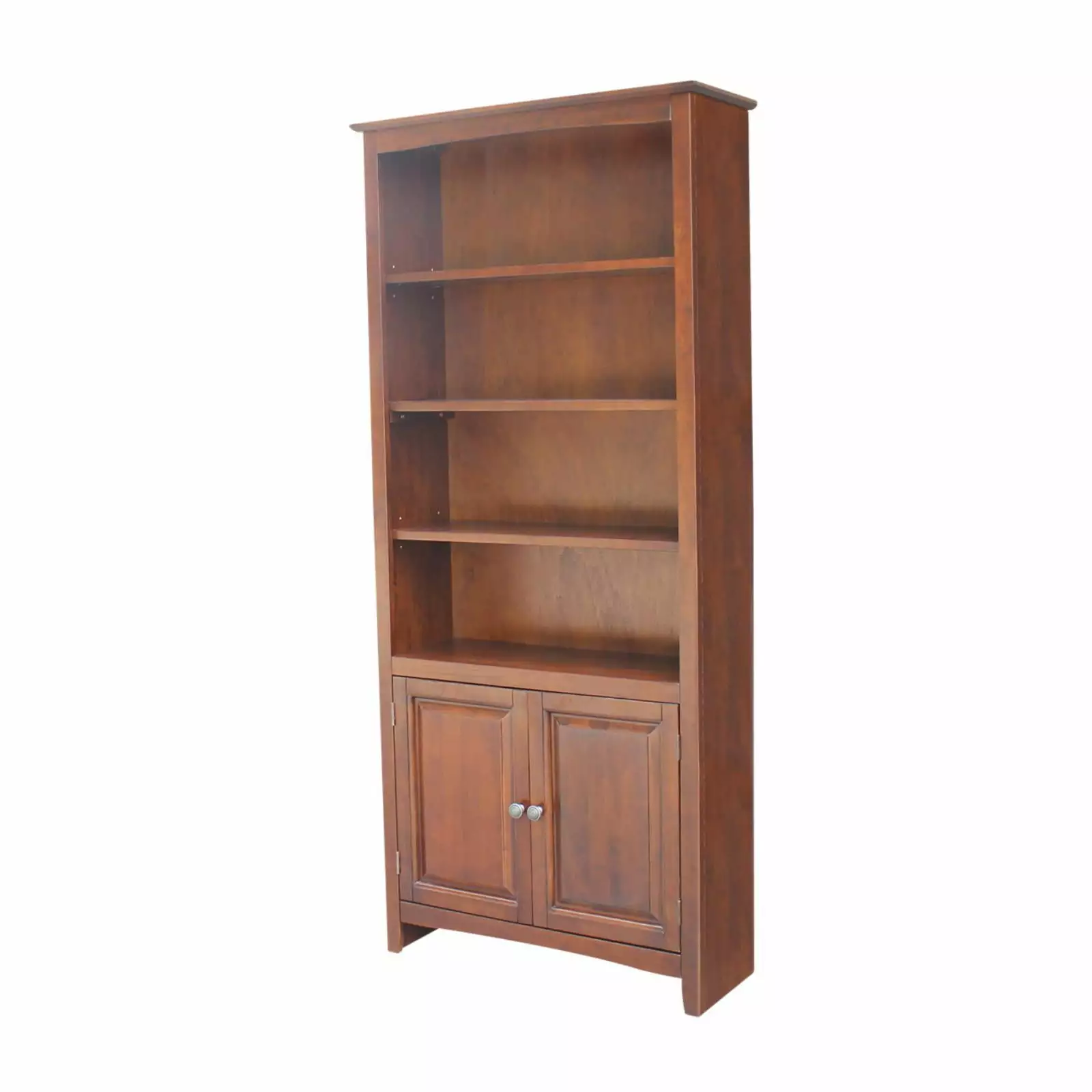 Shaker Bookcase 72H - Modern Wooden Bookshelf Home Office Storage International Concepts