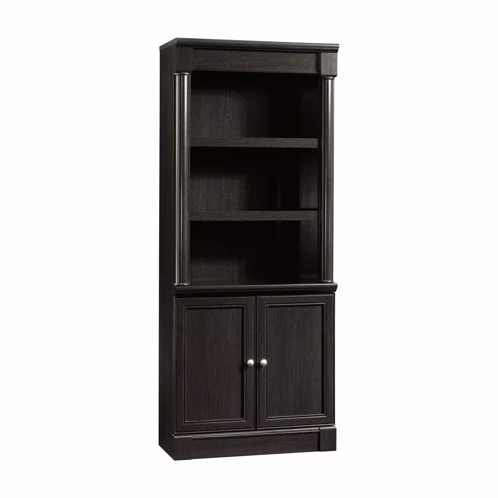 Sauder Palladia Engineered Wood and Metal 3-Shelf Bookcase Wind Oak
