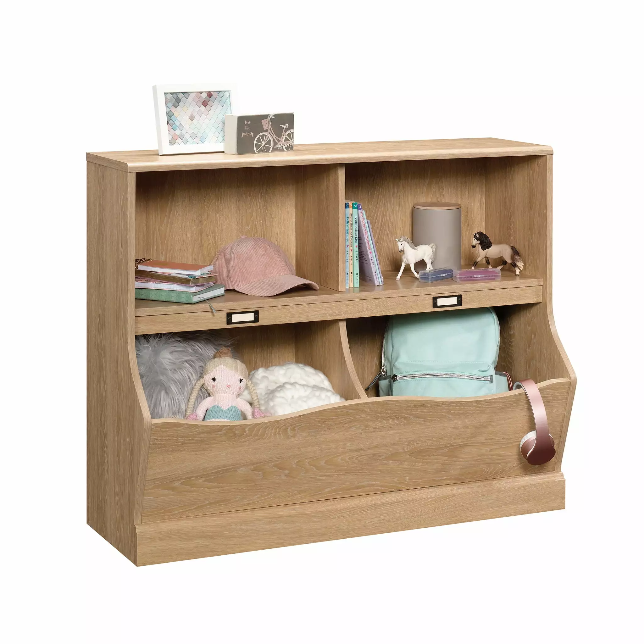 Sauder Storybook Storage Bin Bookcase Dover Oak Finish