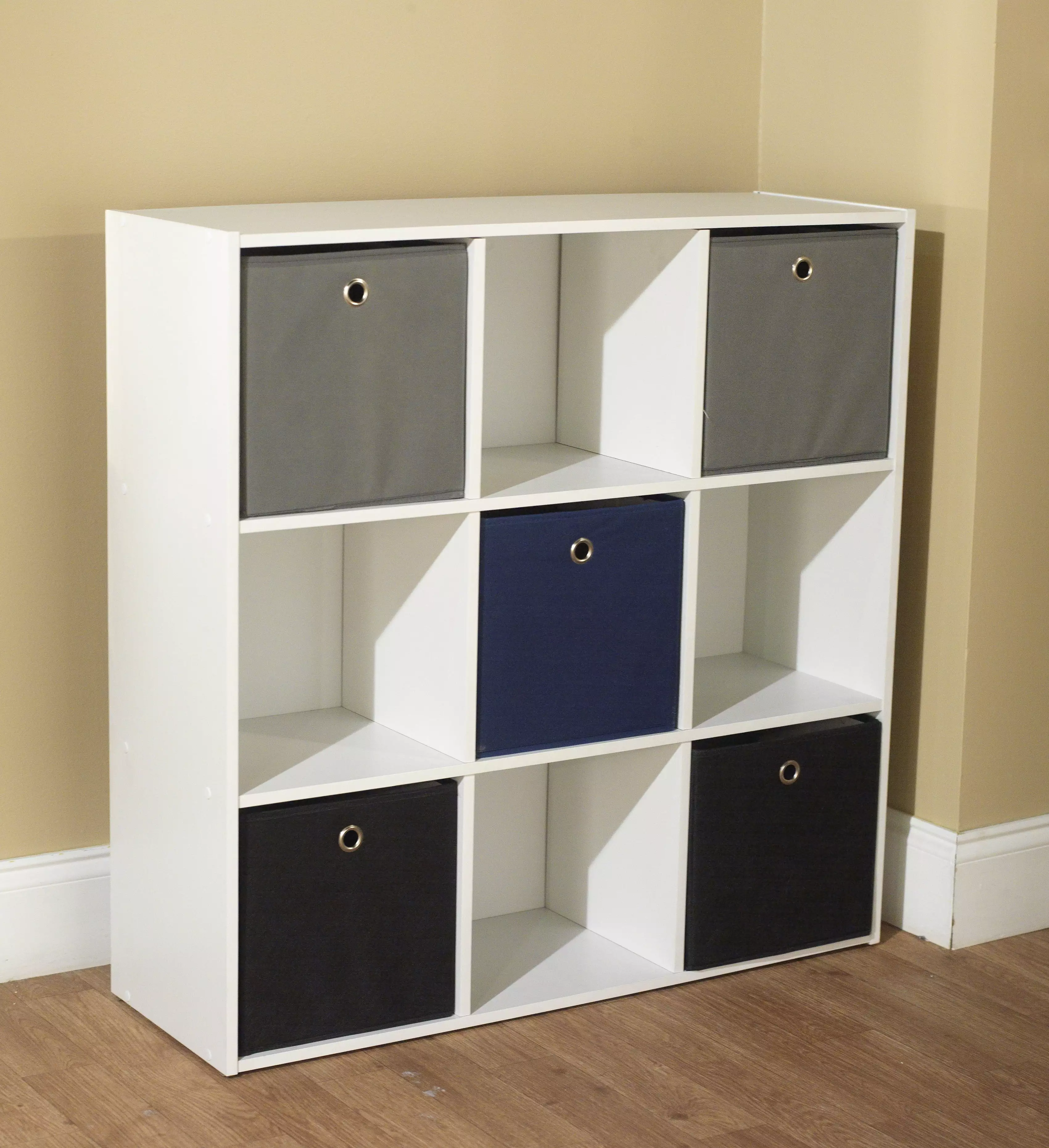 TMS Utility Kids Bookshelf 5 Fabric Storage Bins Multi-color