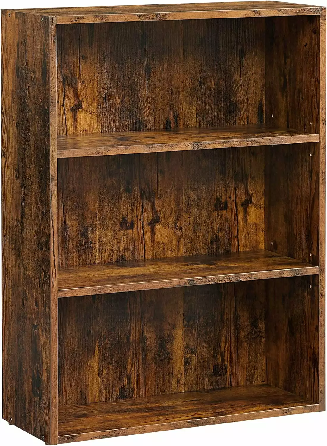 VASAGLE 3-Tier Cube Storage Bookshelf Bookcase Adjustable Shelves Rustic Brown