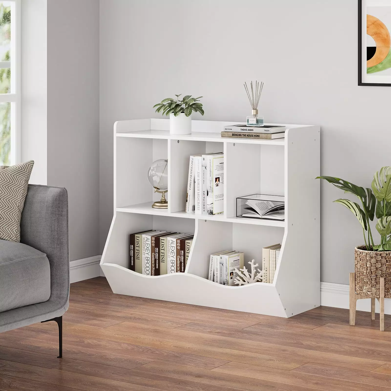 WhizMax Kids Bookshelf and Bookcase Toy Storage Multi Shelf Cubby Arranger Cabinet Boys Girls Children Playroom Hallway Ki...