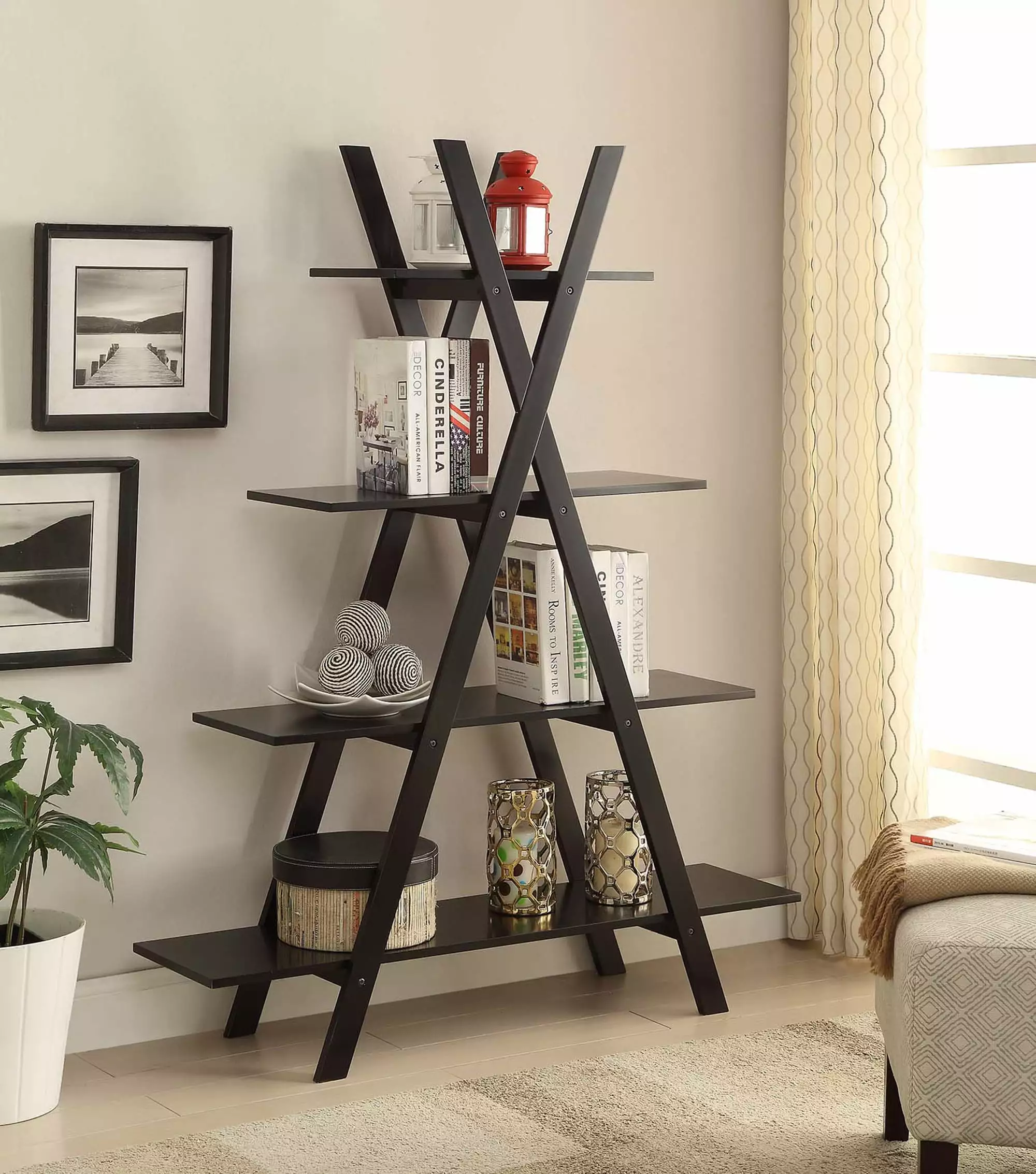 Convenience Concepts Oxford Frame Bookshelf Multiple Finishes