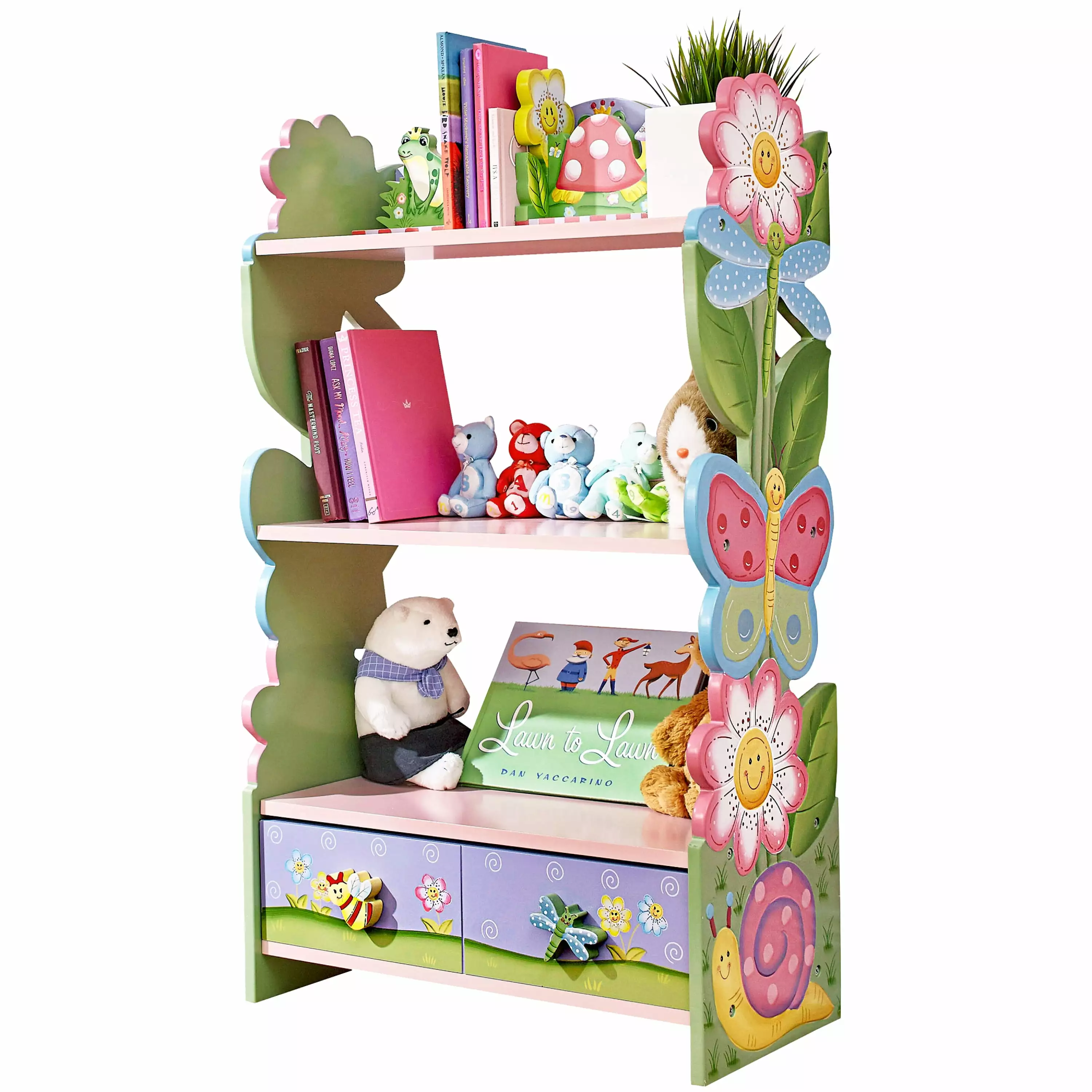 Fantasy Fields Magic Garden Kids 3-Tier Bookshelf Drawer Storage