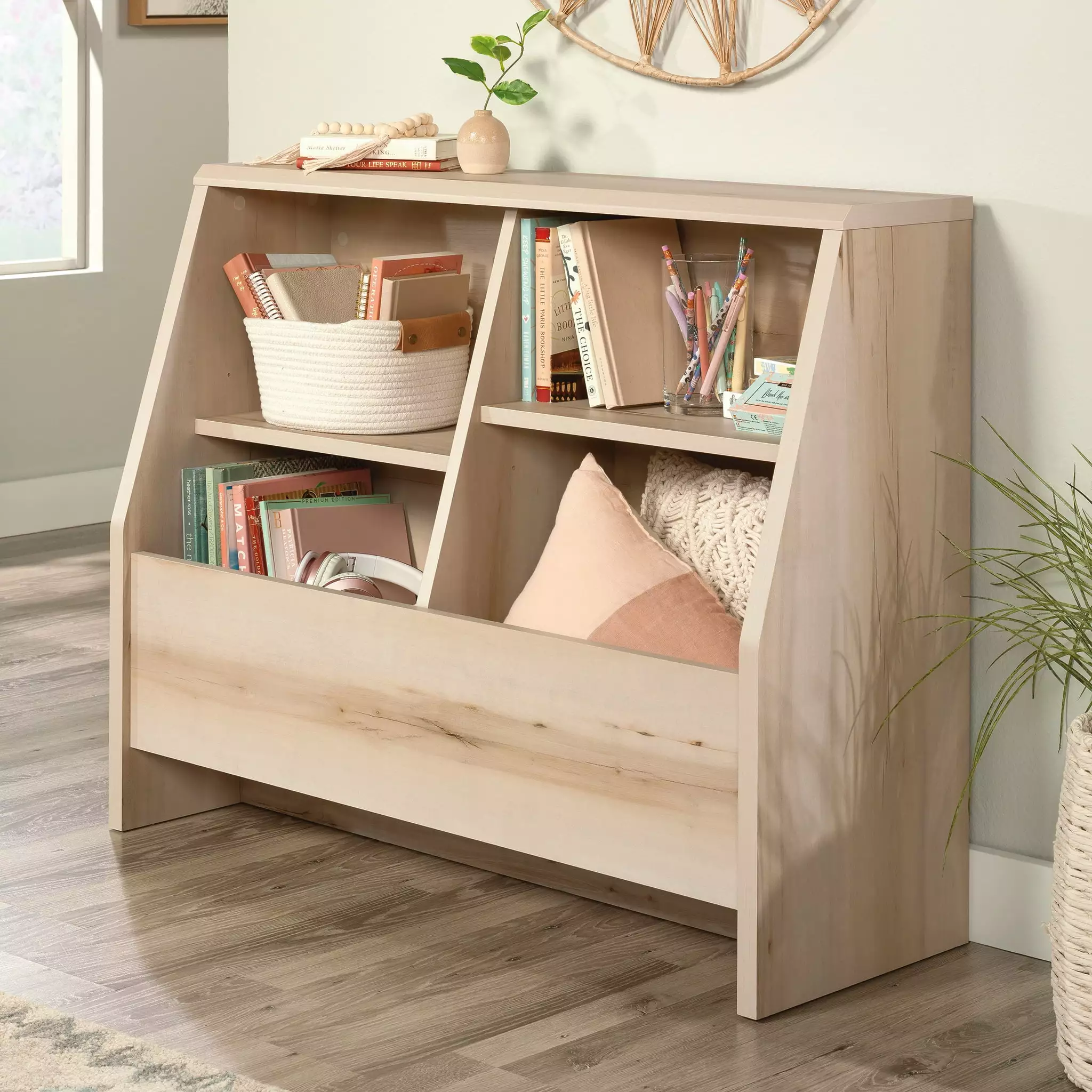 Sauder Willow Place Kids Bookshelf Footboard Pacific Maple Finish