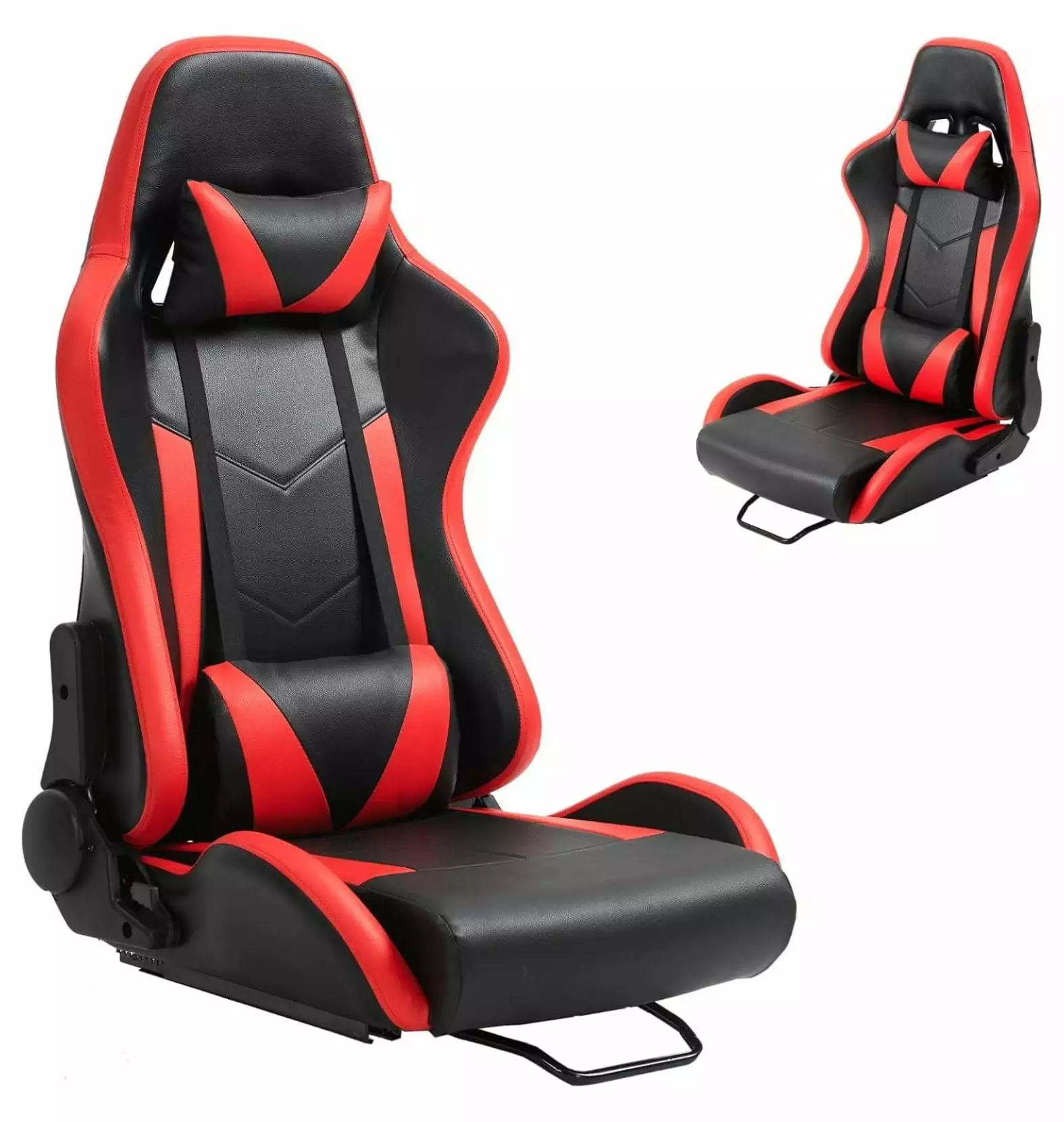 ZZYY Racing Gaming Bucket Seat Adjustable Double Slide Racing Simulator Cockpit Chair