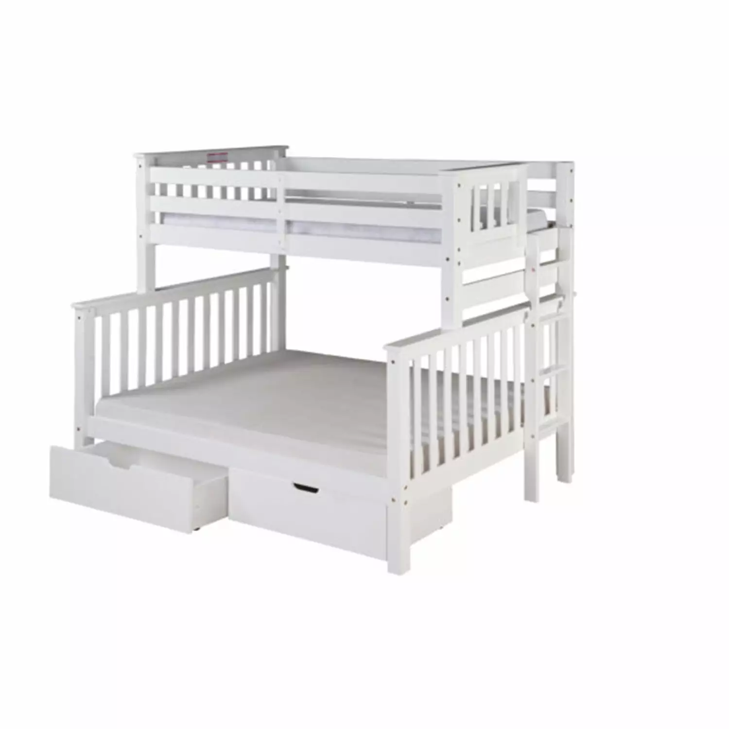 Santa Fe Mission Tall Bunk Bed Twin over Full End Ladder - White Finish Camaflexi
