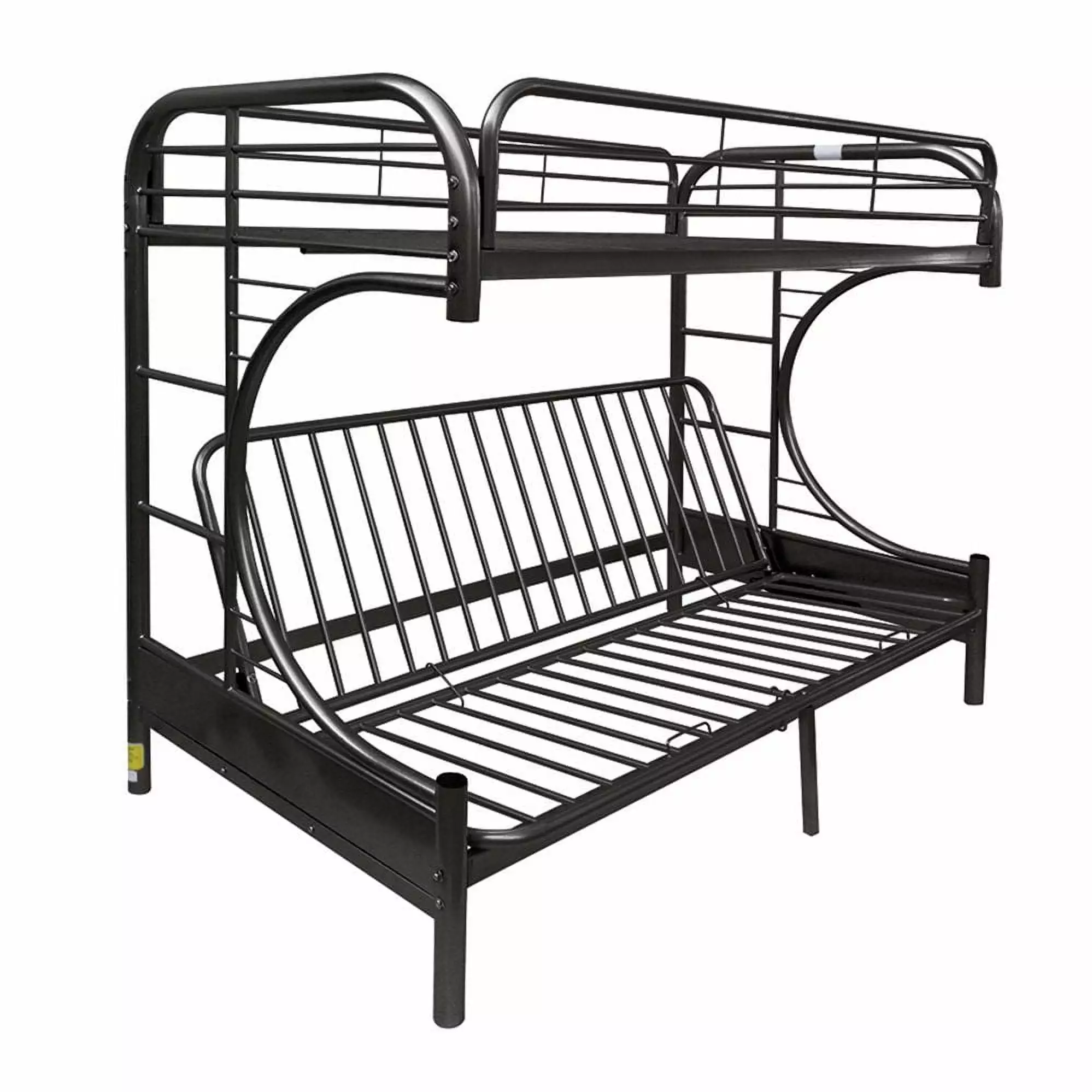 Miekor Furniture Eclipse Twin Over Full Futon Bunk Bed Twin Full Futon Black