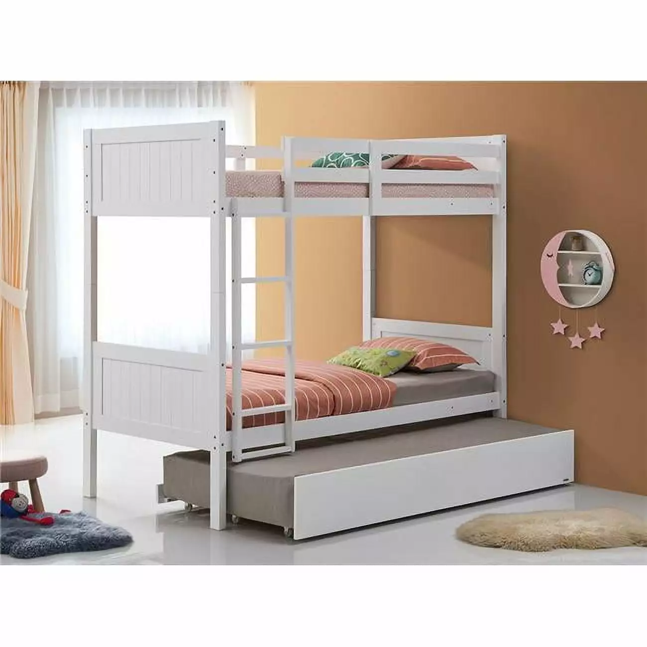 Bunk Bed Twin over Twin Model 7278 White Solid Wood Orbelle
