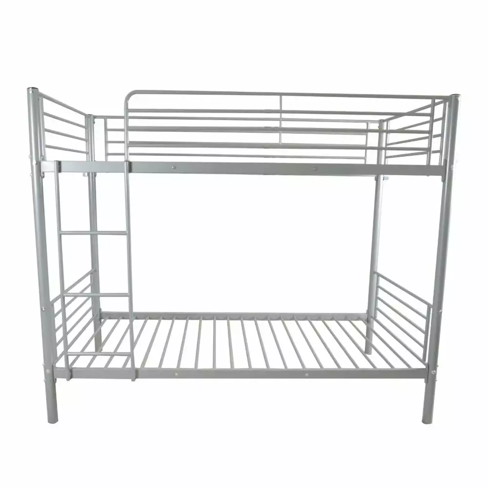 SalonMore Iron Bunk Bed Ladder Kids Twin Size Gray