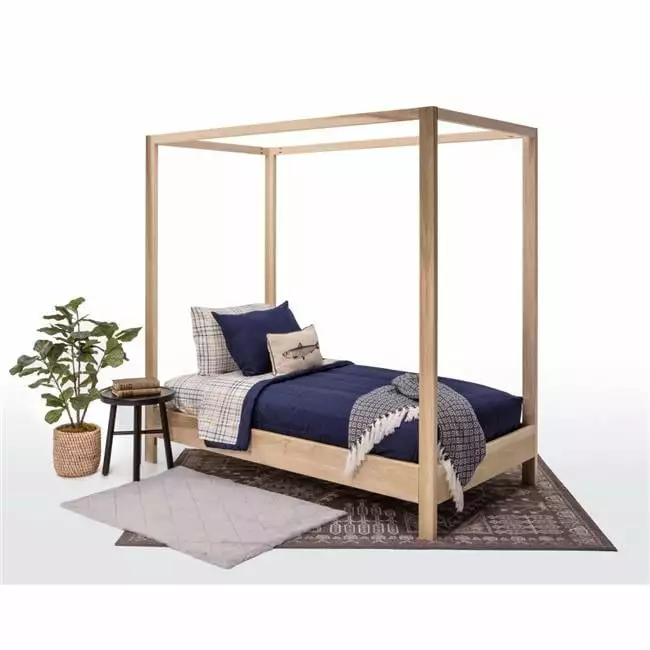 American Furniture Timeless Twin Canopy Bed Raised Platform Natural Finish American Furniture Classics