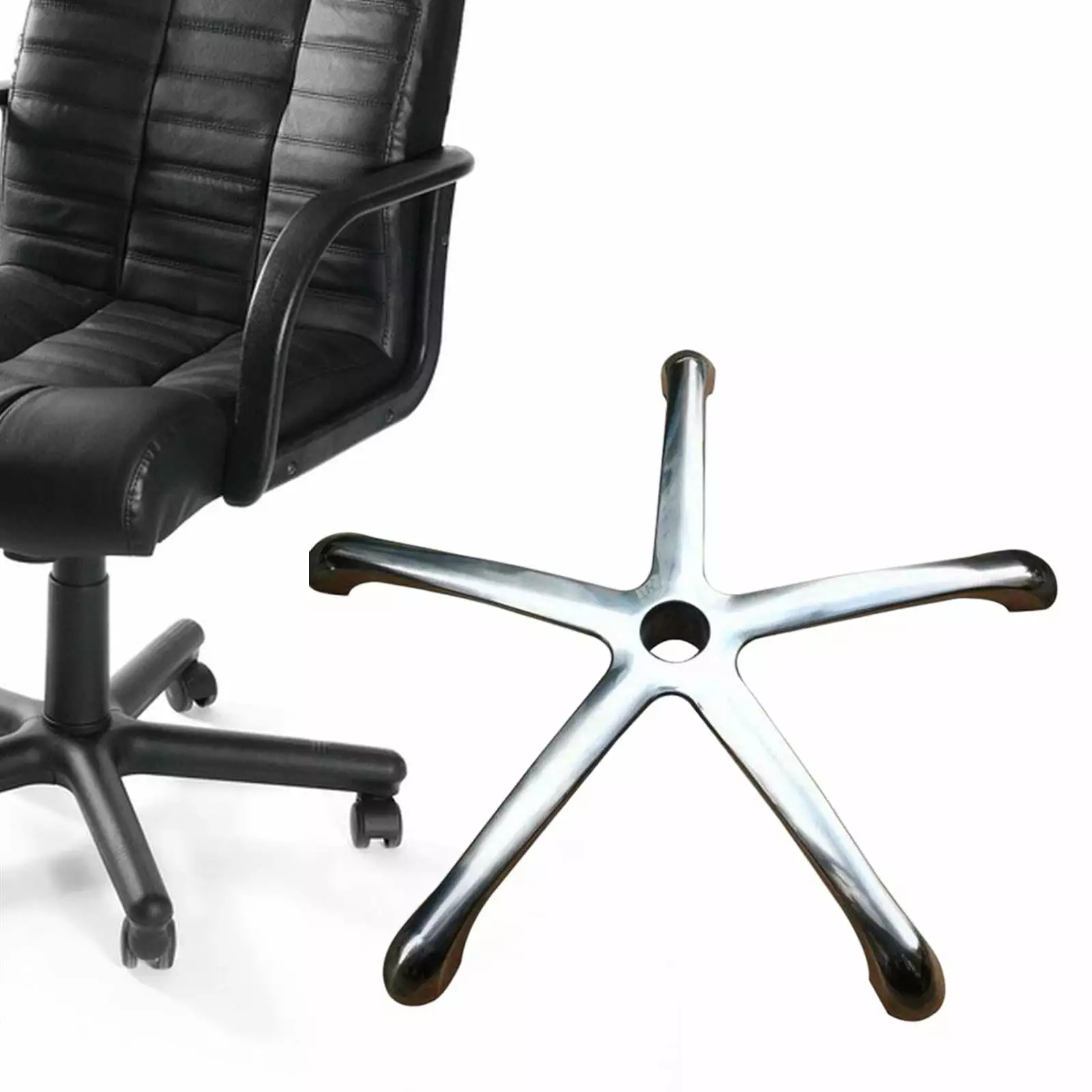 Office Chair Base Reinforced Metal Leg Swivel Gaming Chair Universal Desk Chair Base Meeting Room Koolsoo