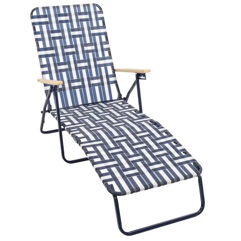 Rio Brands Silver Steel Frame Foldable Chaise Lounge Outdoor Use