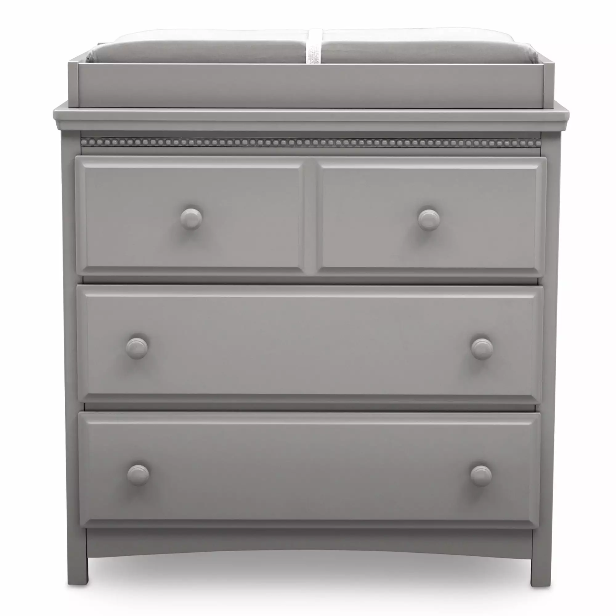 Delta Children Waverly 3 Drawer Dresser Changing Top and Interlocking Drawers Grey